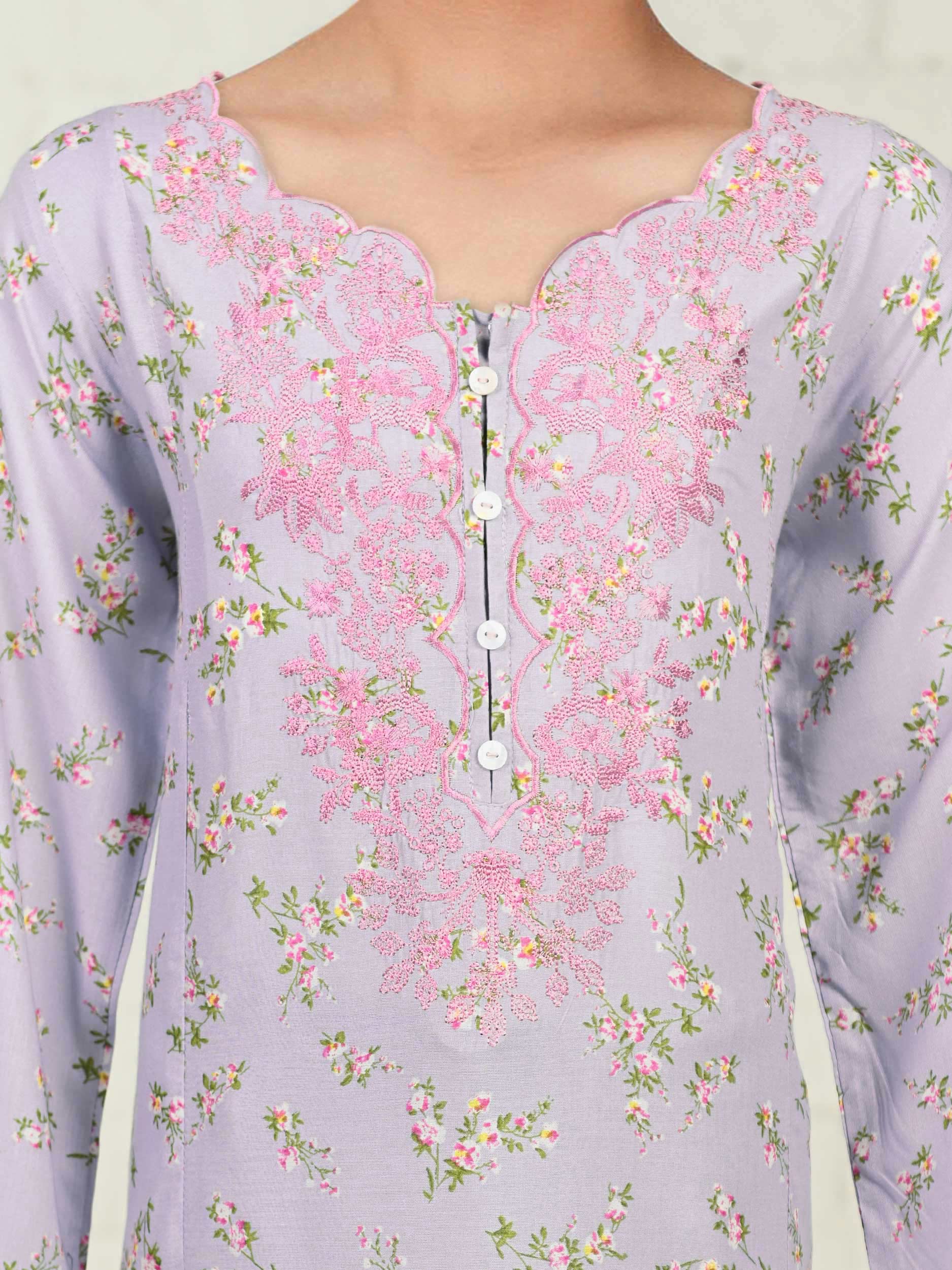 2 Piece Viscose Suit- Embroidered (Pret) - Image 3