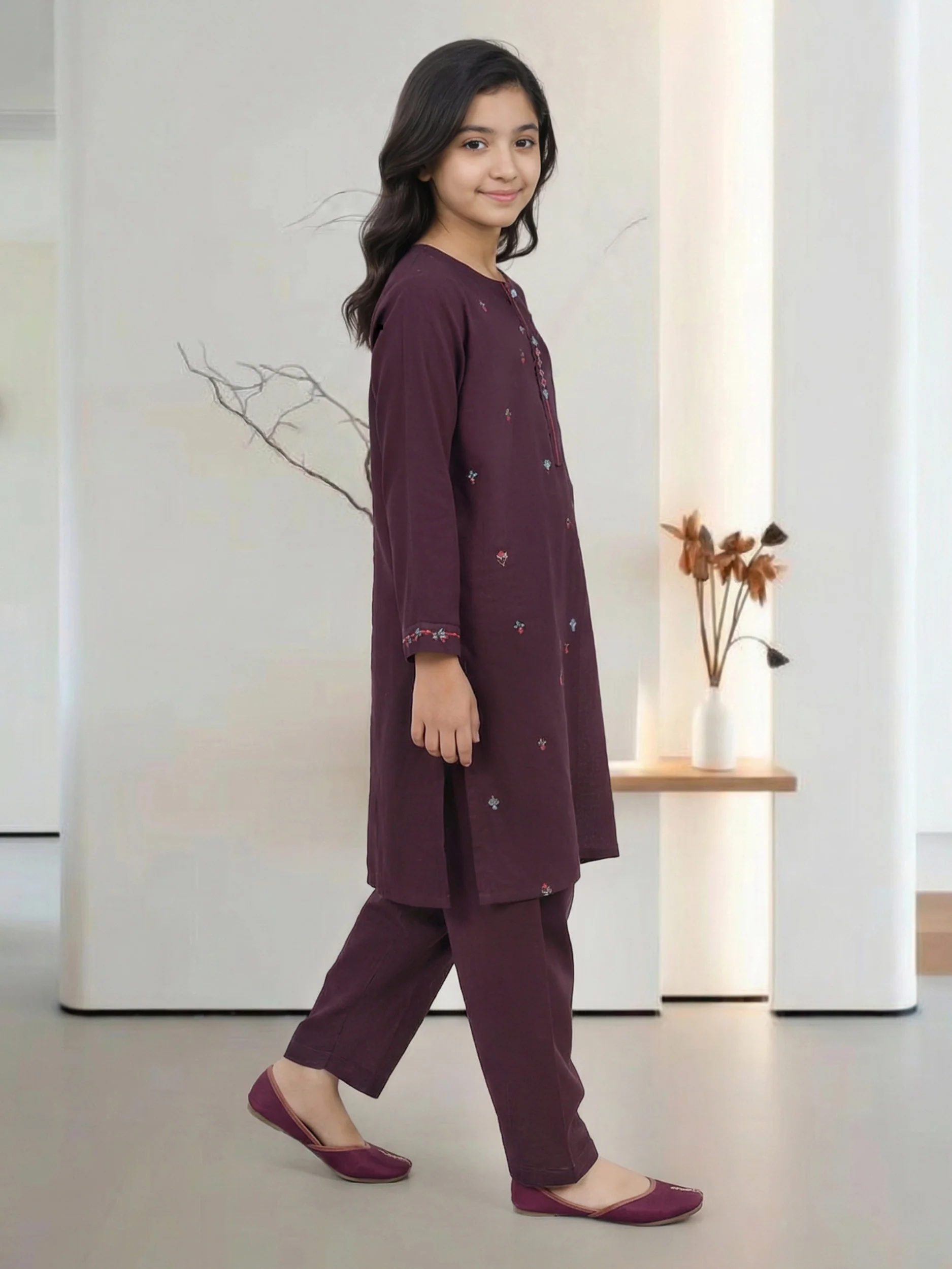 2 Piece Viscose Lawn Suit - Embroidered (Pret) - Image 2