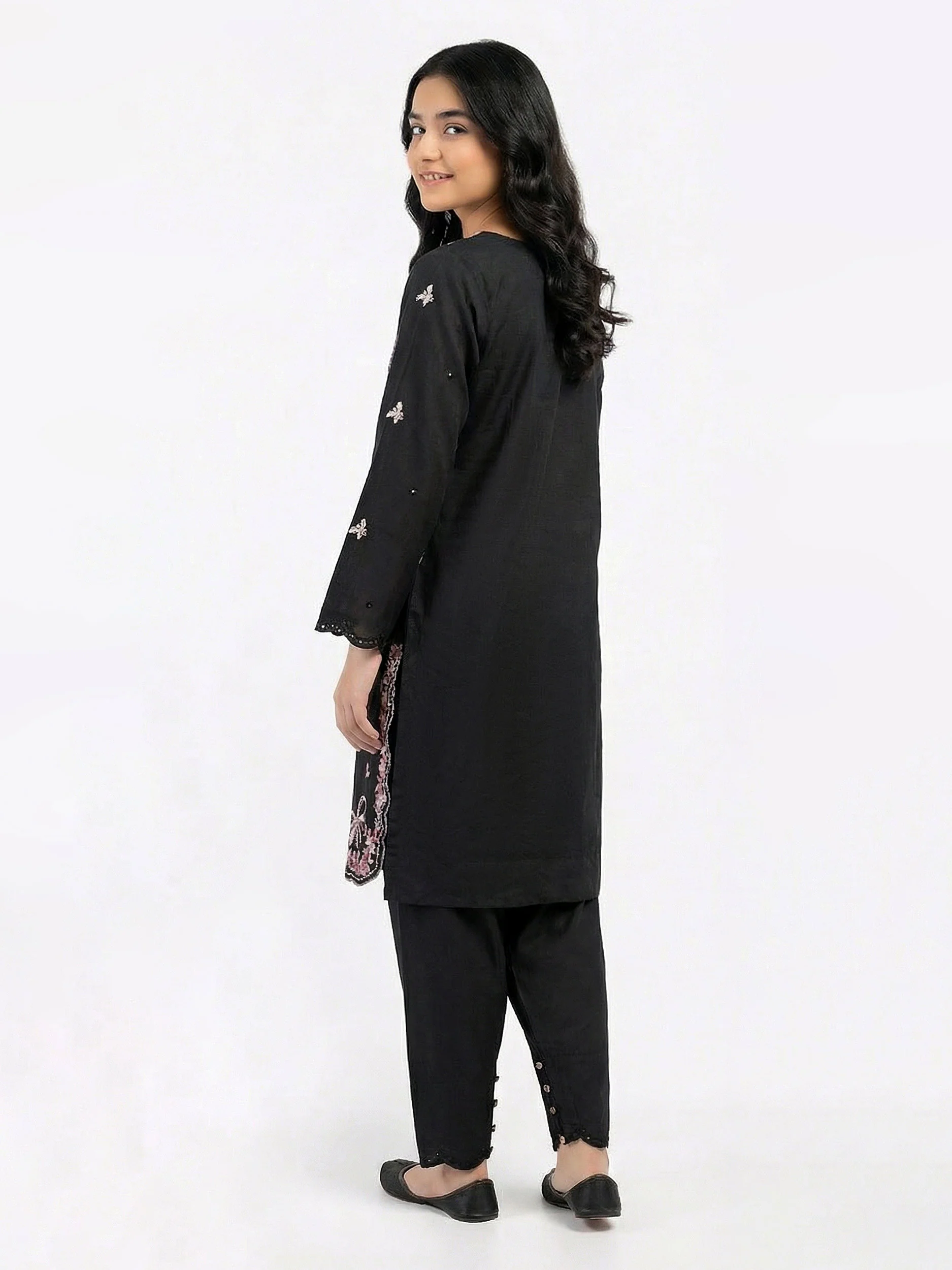 2 Piece Cotton Net Suit- Embroidered (Pret) - Image 2