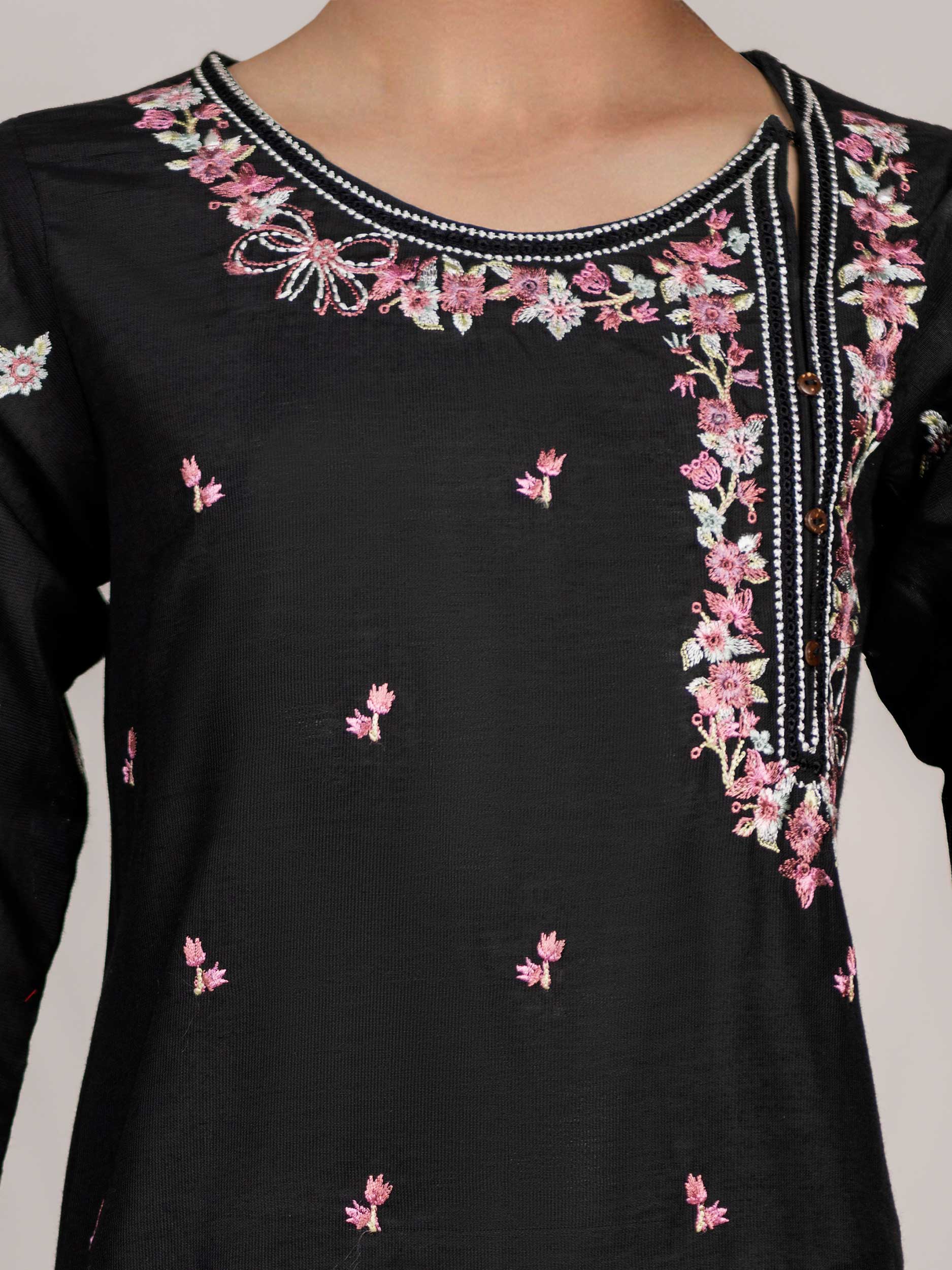 2 Piece Cotton Net Suit- Embroidered (Pret) - Image 3