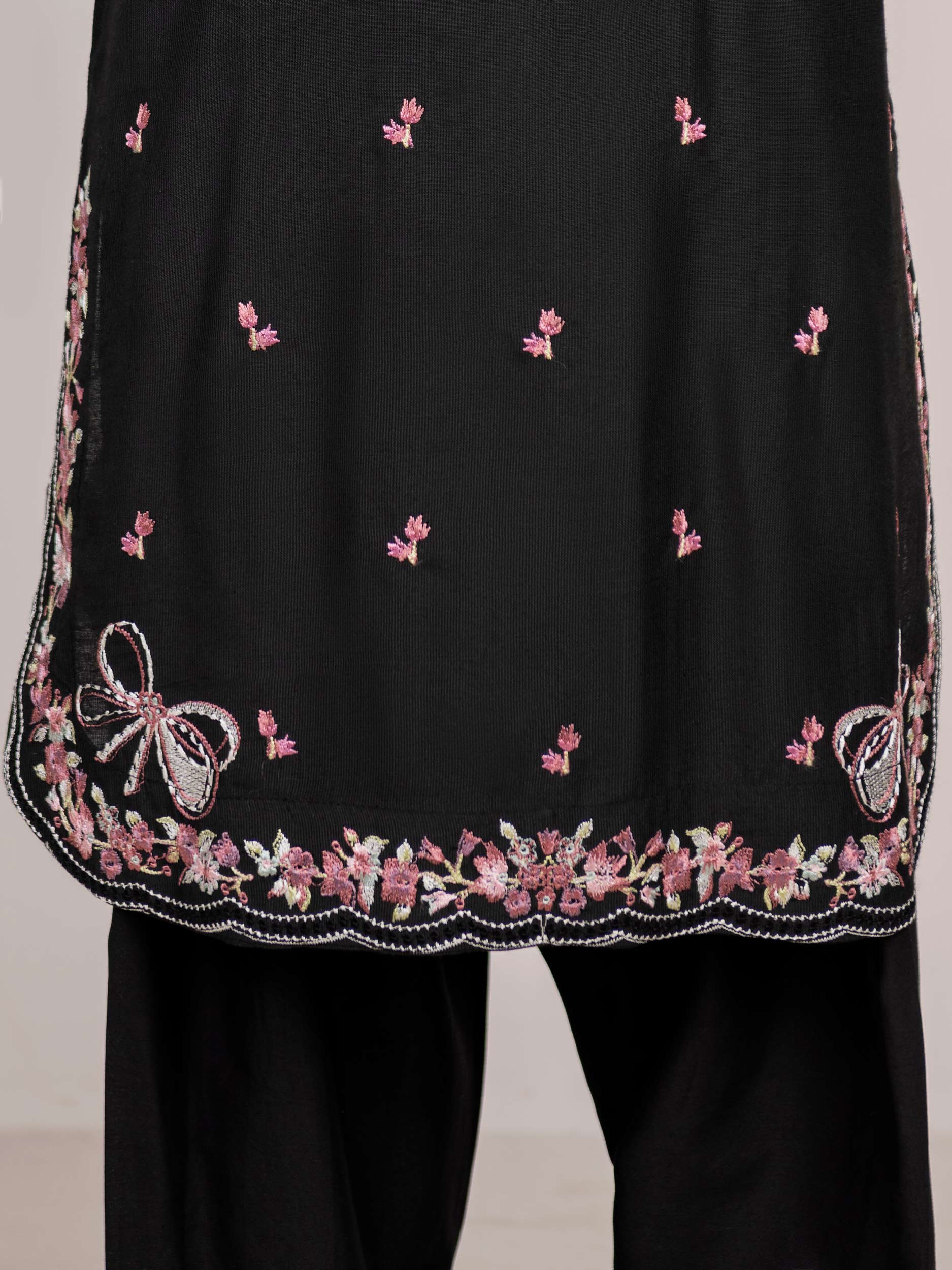 2 Piece Cotton Net Suit- Embroidered (Pret) - Image 4