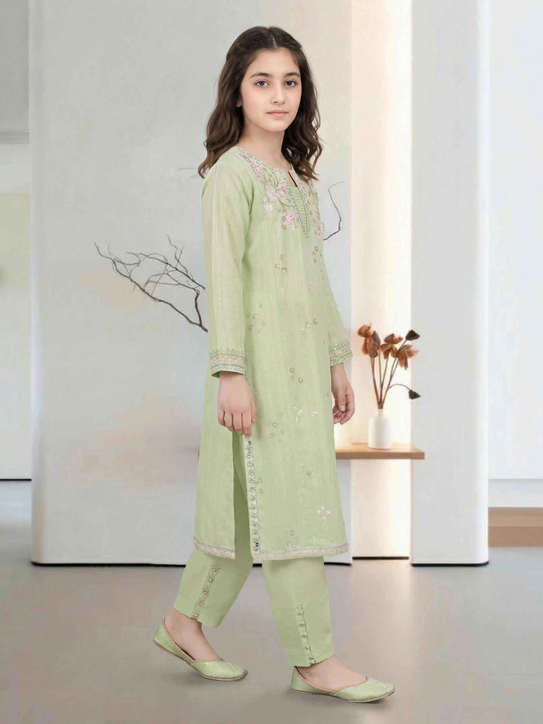 2 Piece Lawn Masoori Suit- Embroidered (Pret) - Image 2