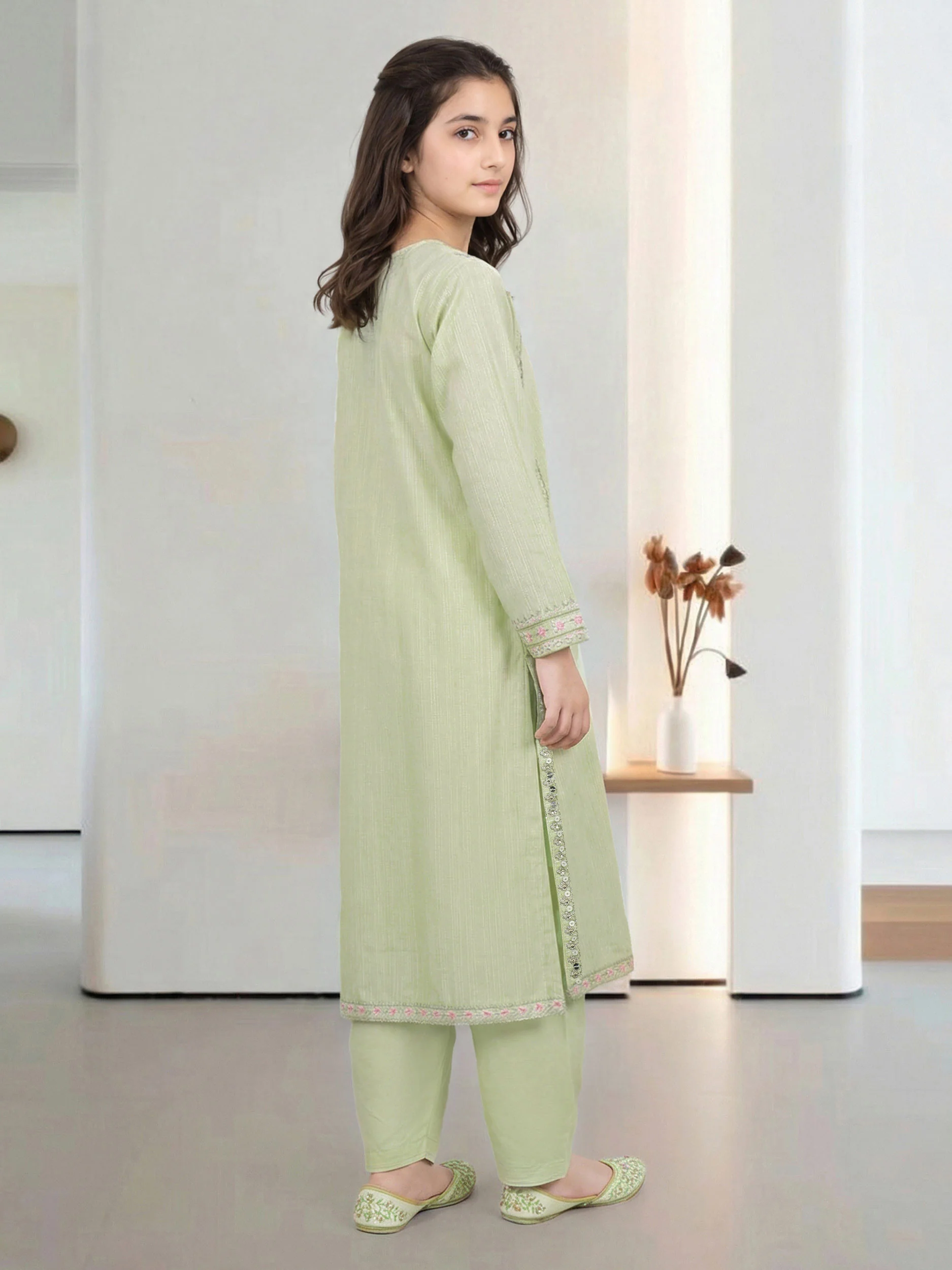 2 Piece Lawn Masoori Suit- Embroidered (Pret) - Image 3