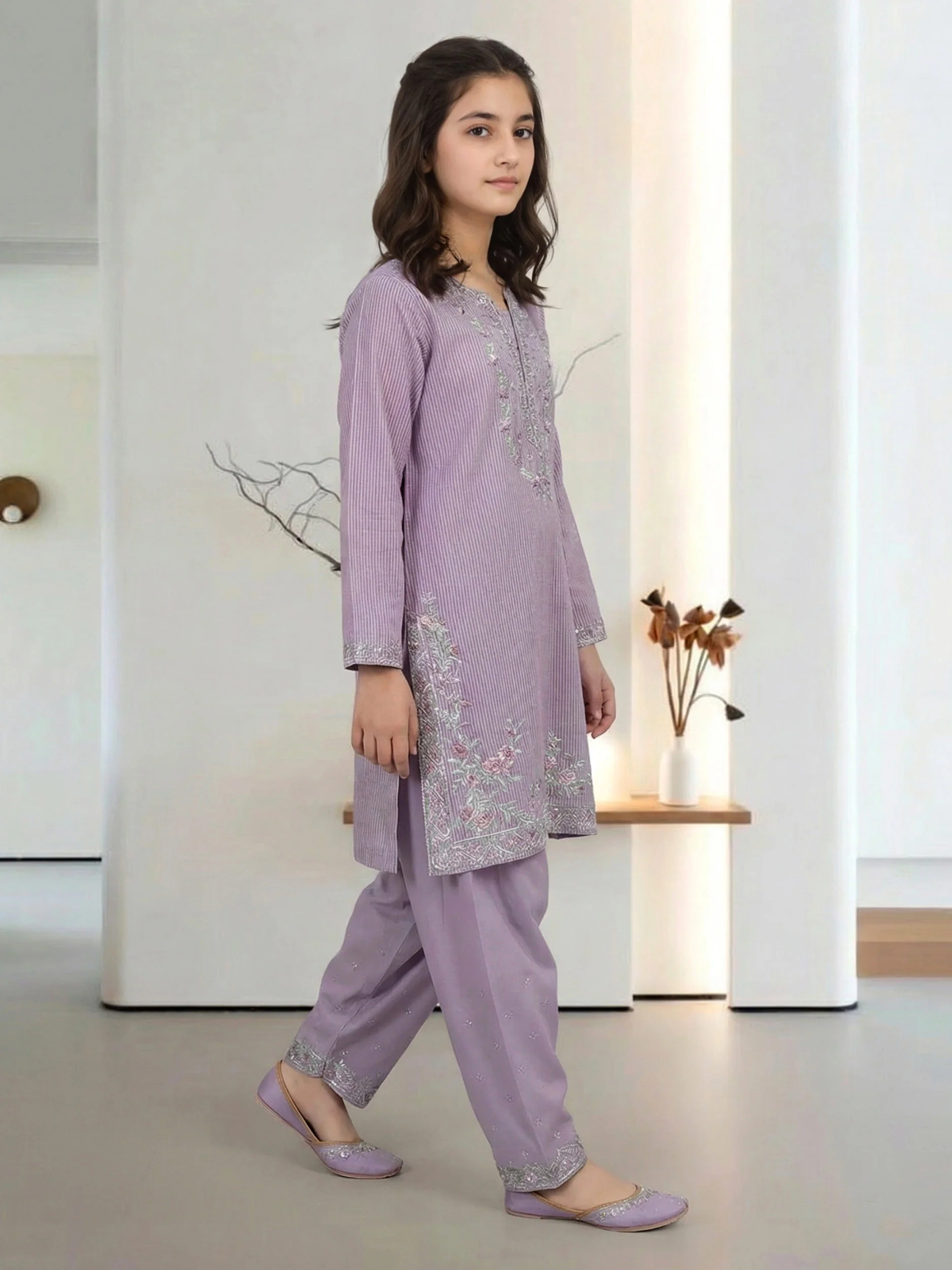 2 Piece Missouri Suit- Embroidered (Pret) - Image 2