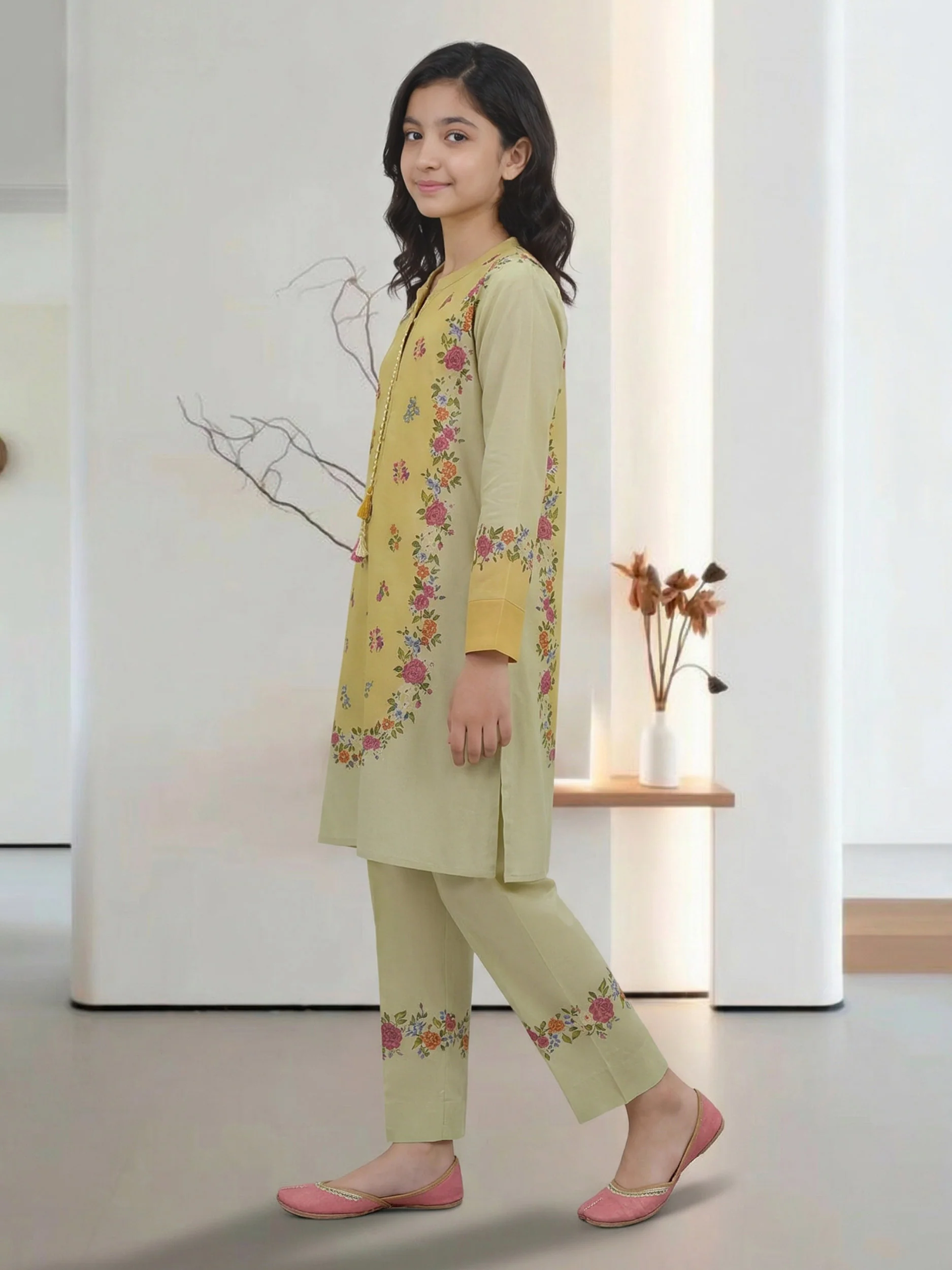 2 Piece Cambric Suit (Pret) - Image 2