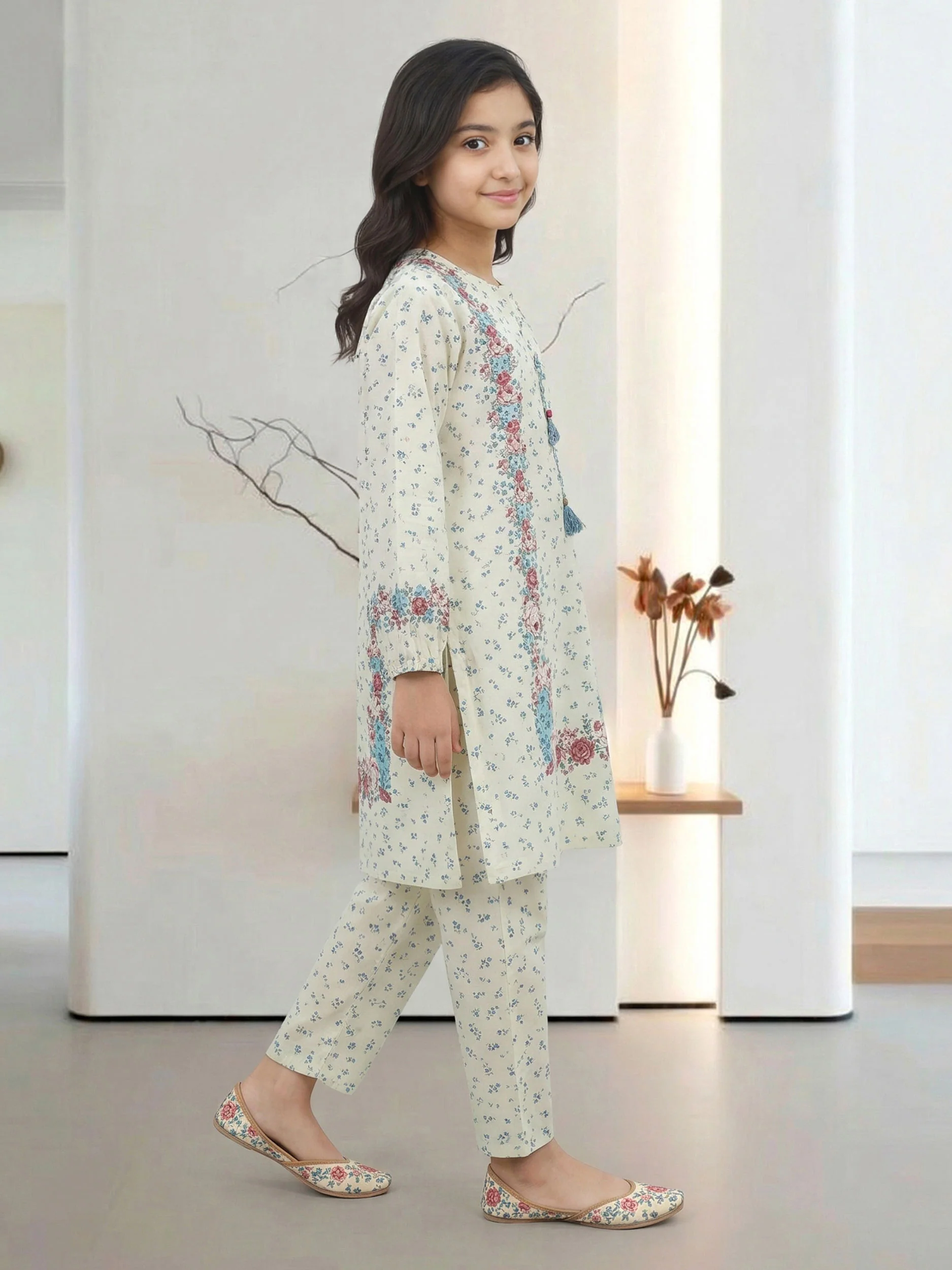 2 Piece Cambric Suit (Pret) - Image 2