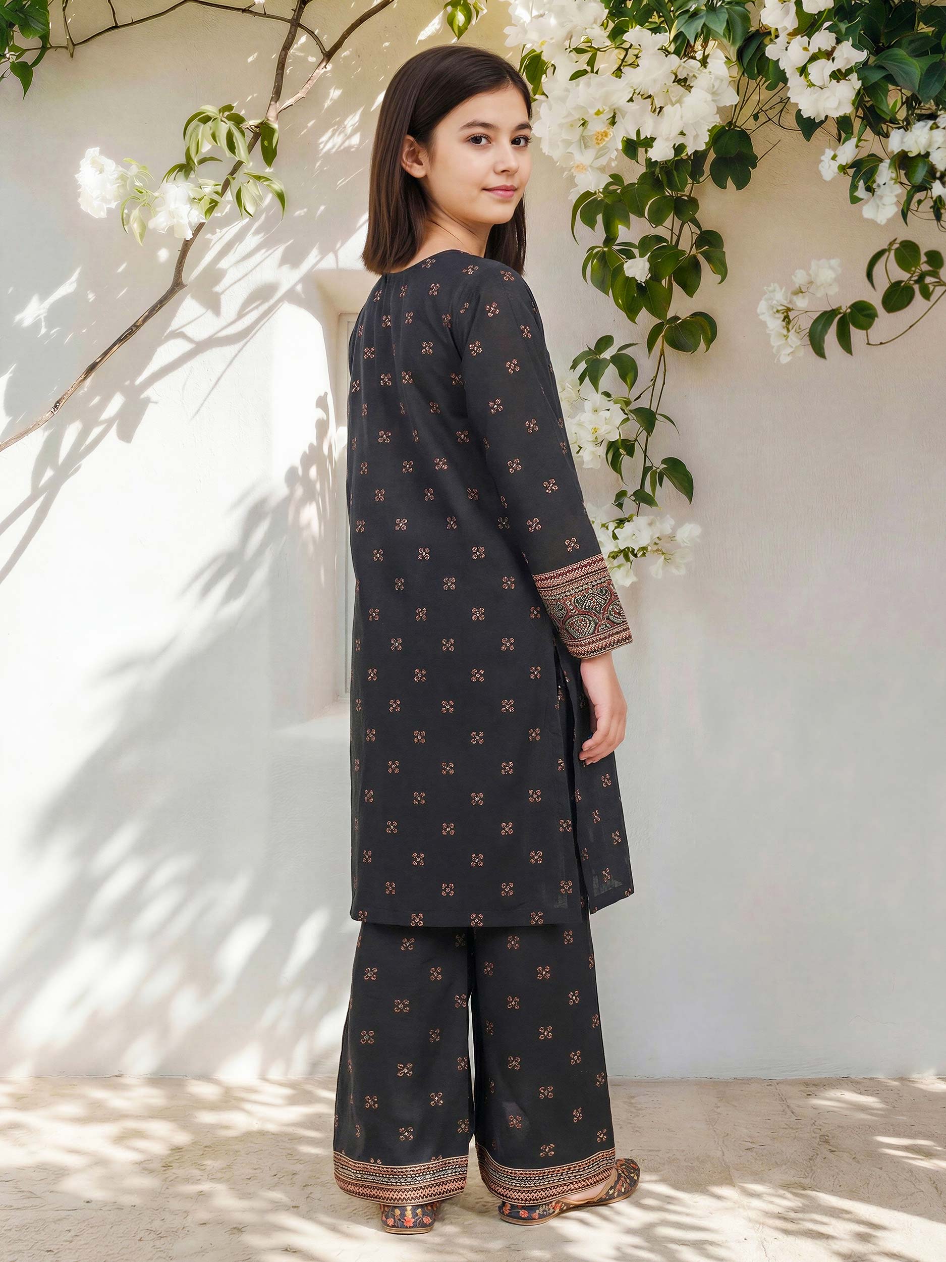 2 Piece Cambric Suit- Embroidered (Pret) - Image 3