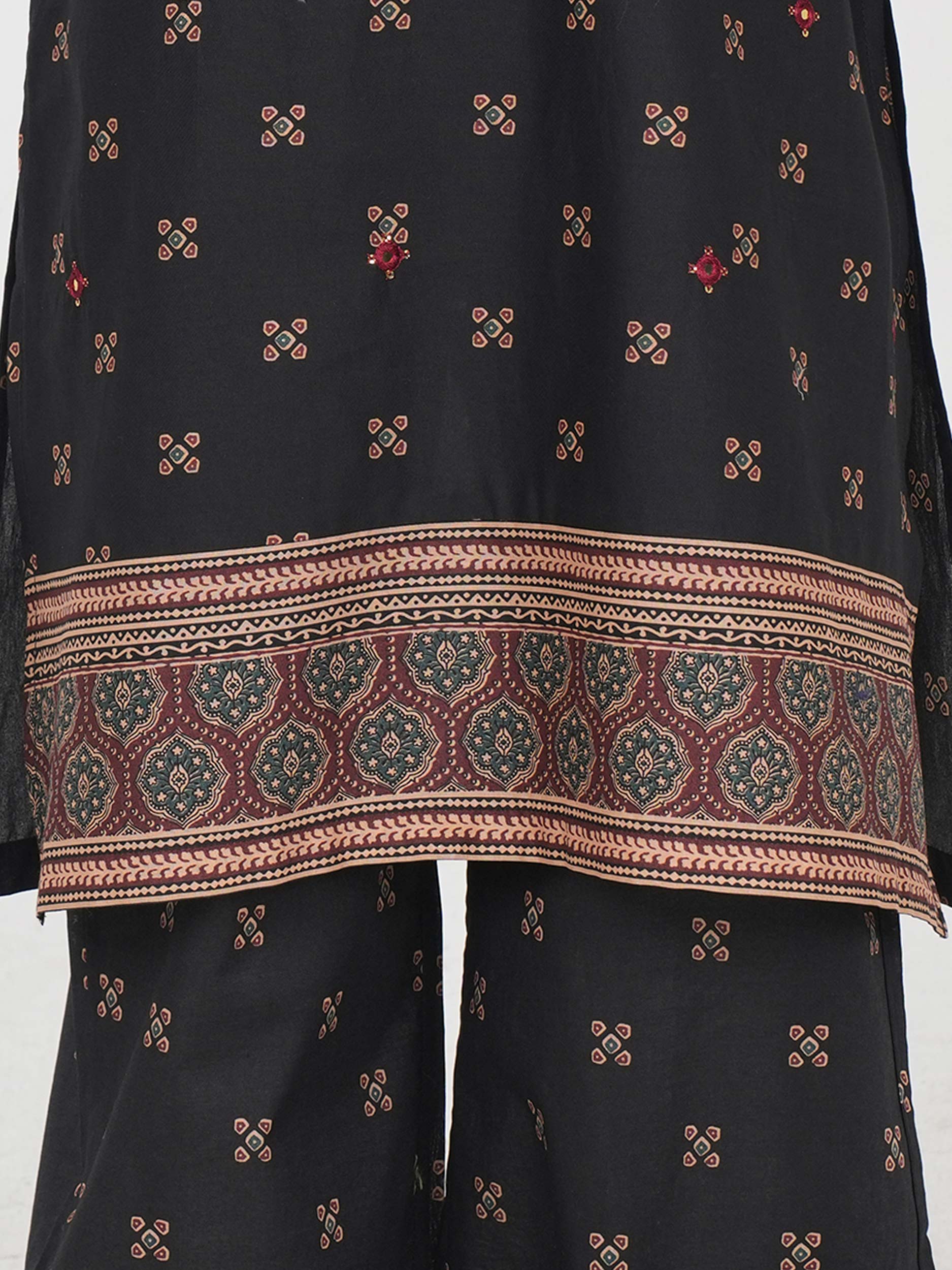 2 Piece Cambric Suit- Embroidered (Pret) - Image 5