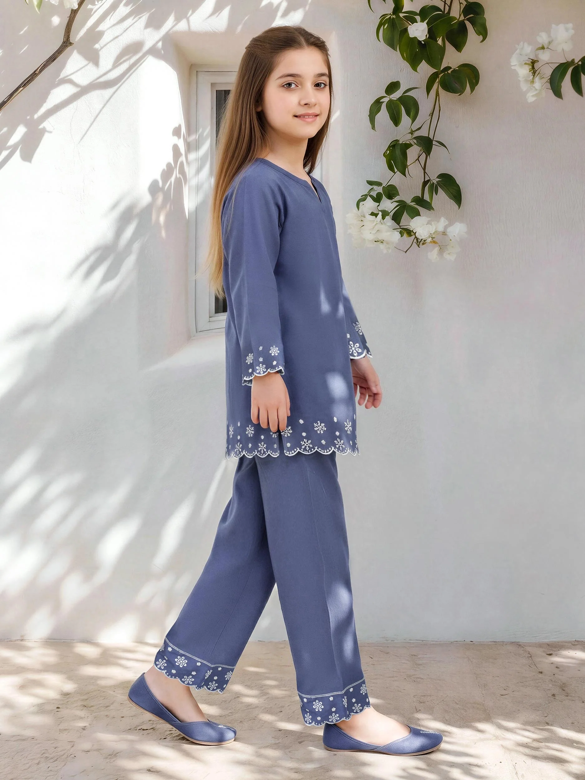 Denim Co-ord Set- Embroidered - Image 2