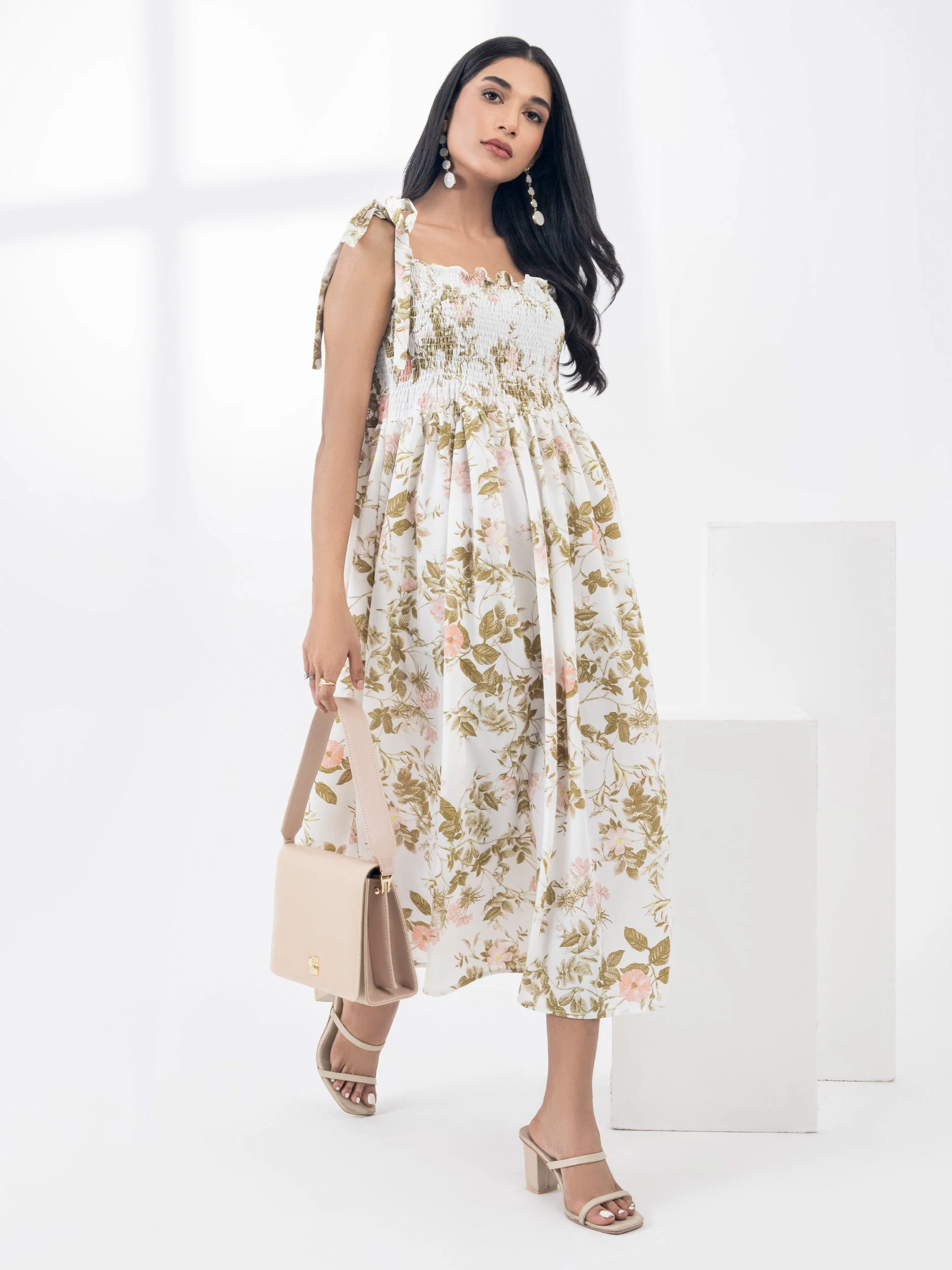 Printed Crepe Dress - Image 3