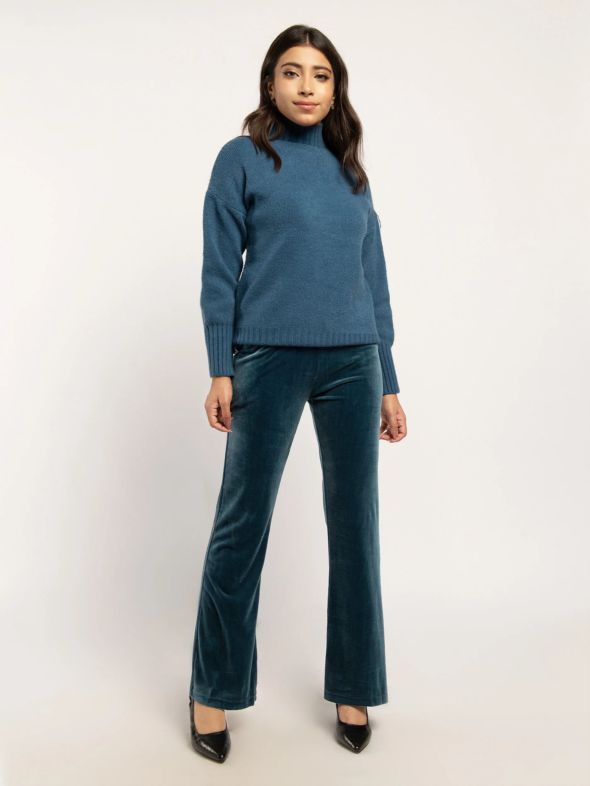 Plain Velvet Trousers - Image 2