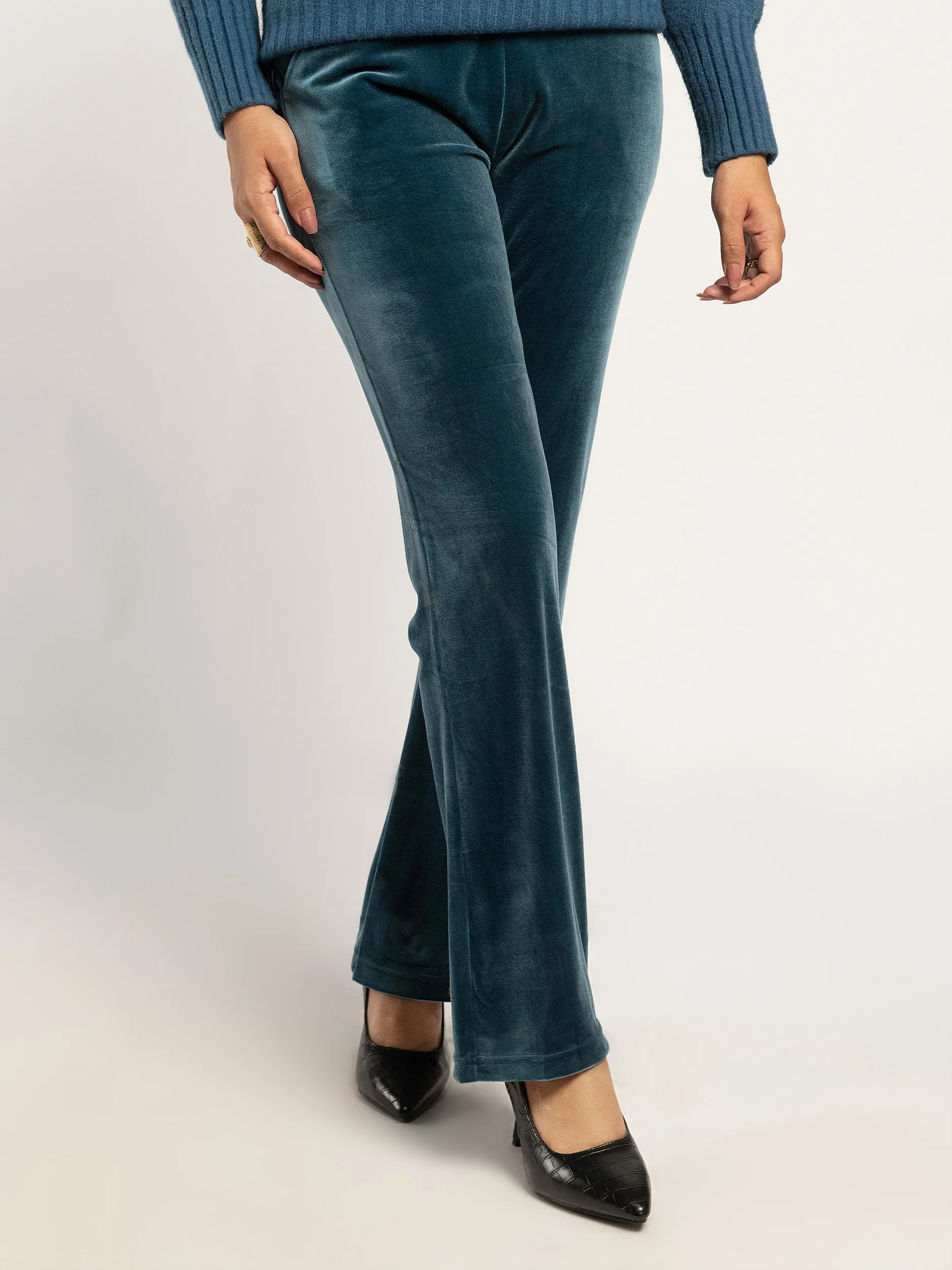 Plain Velvet Trousers - Image 3
