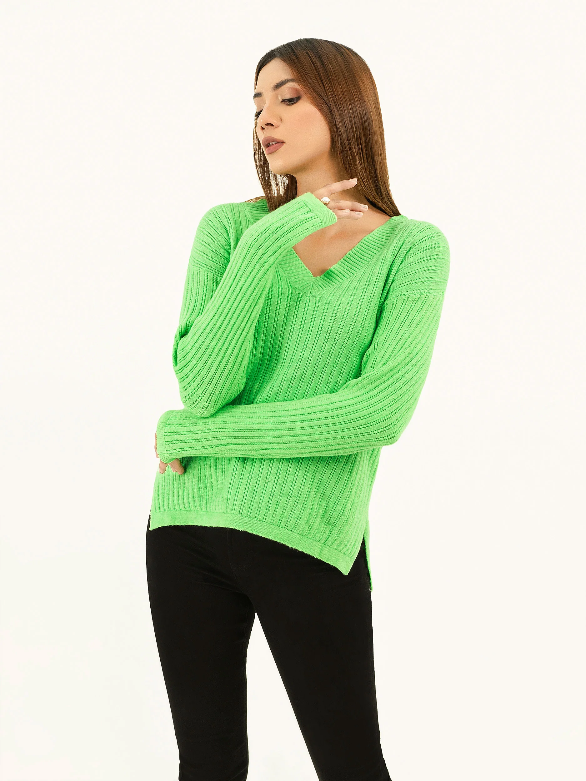 Ribbed Knit Sweater - Image 2
