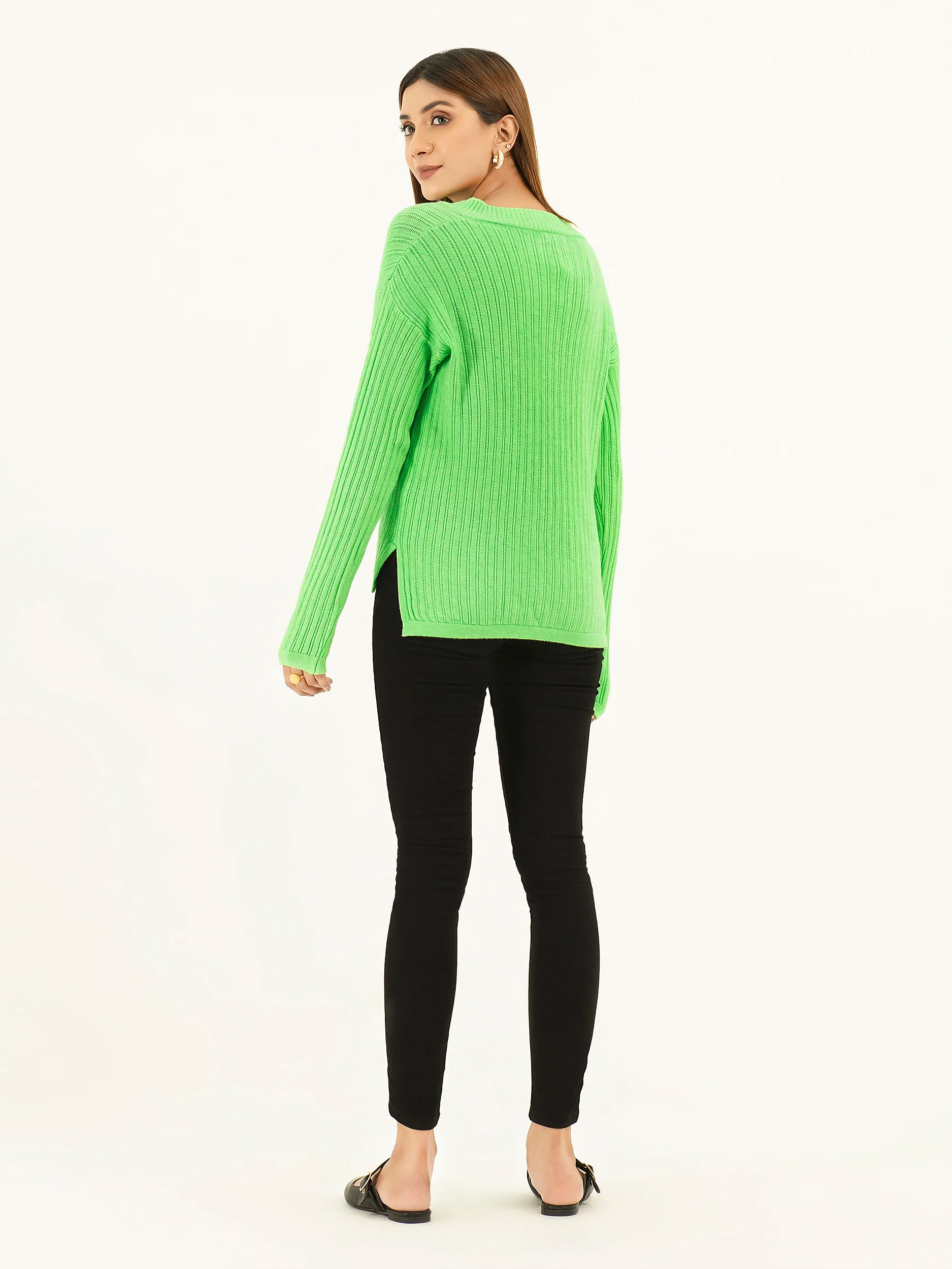 Ribbed Knit Sweater - Image 4