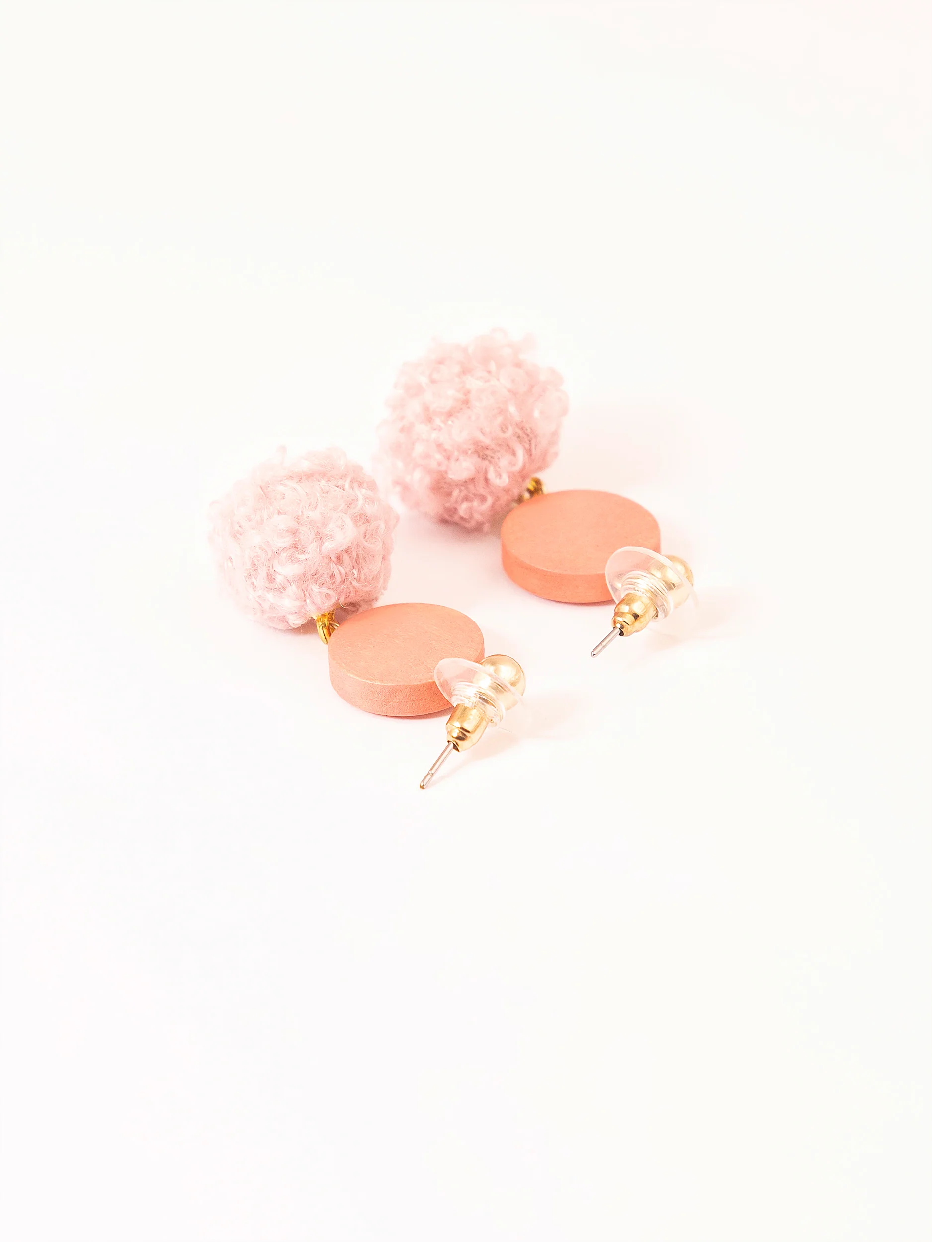 Pompom Drop Earrings - Image 2