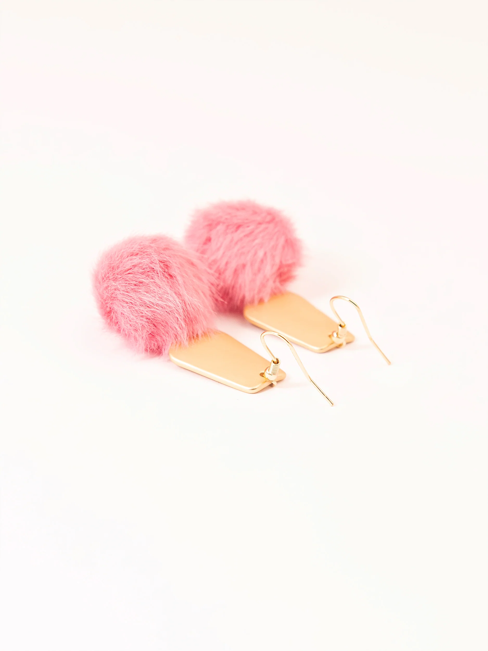 Pompom Drop Earrings - Image 2
