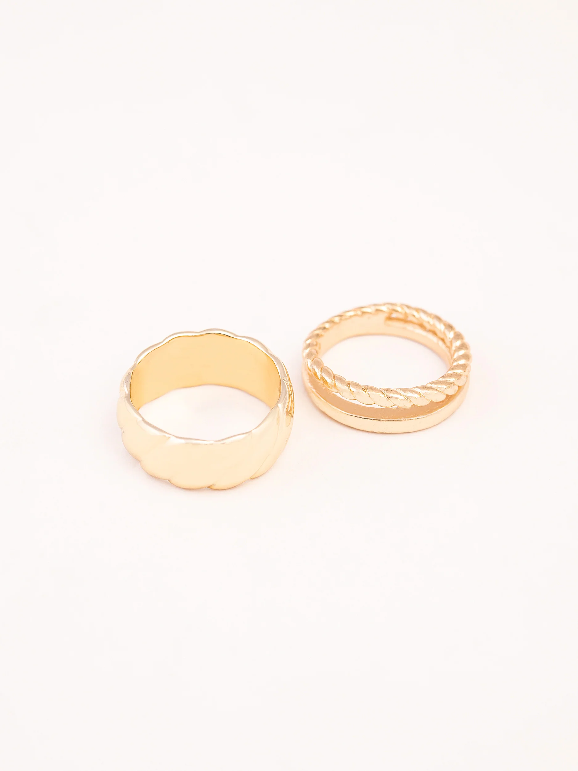 Golden Metallic Ring Set - Image 2