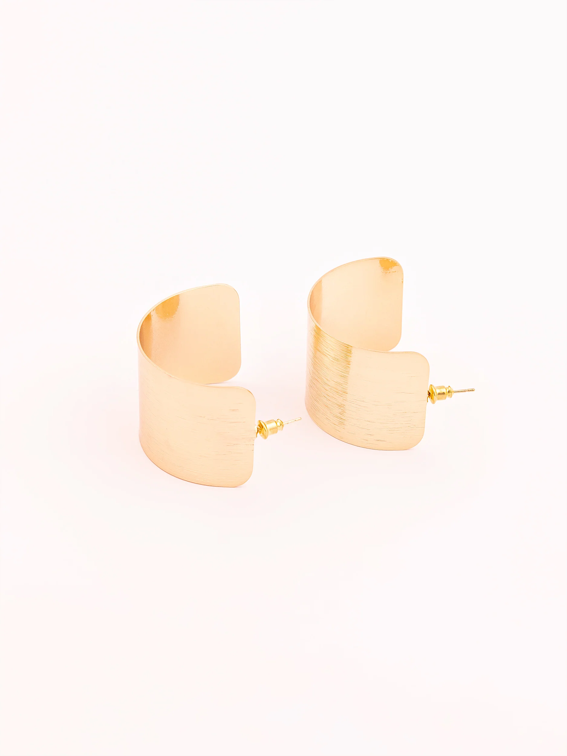 Metallic C-Hoop Earrings - Image 2