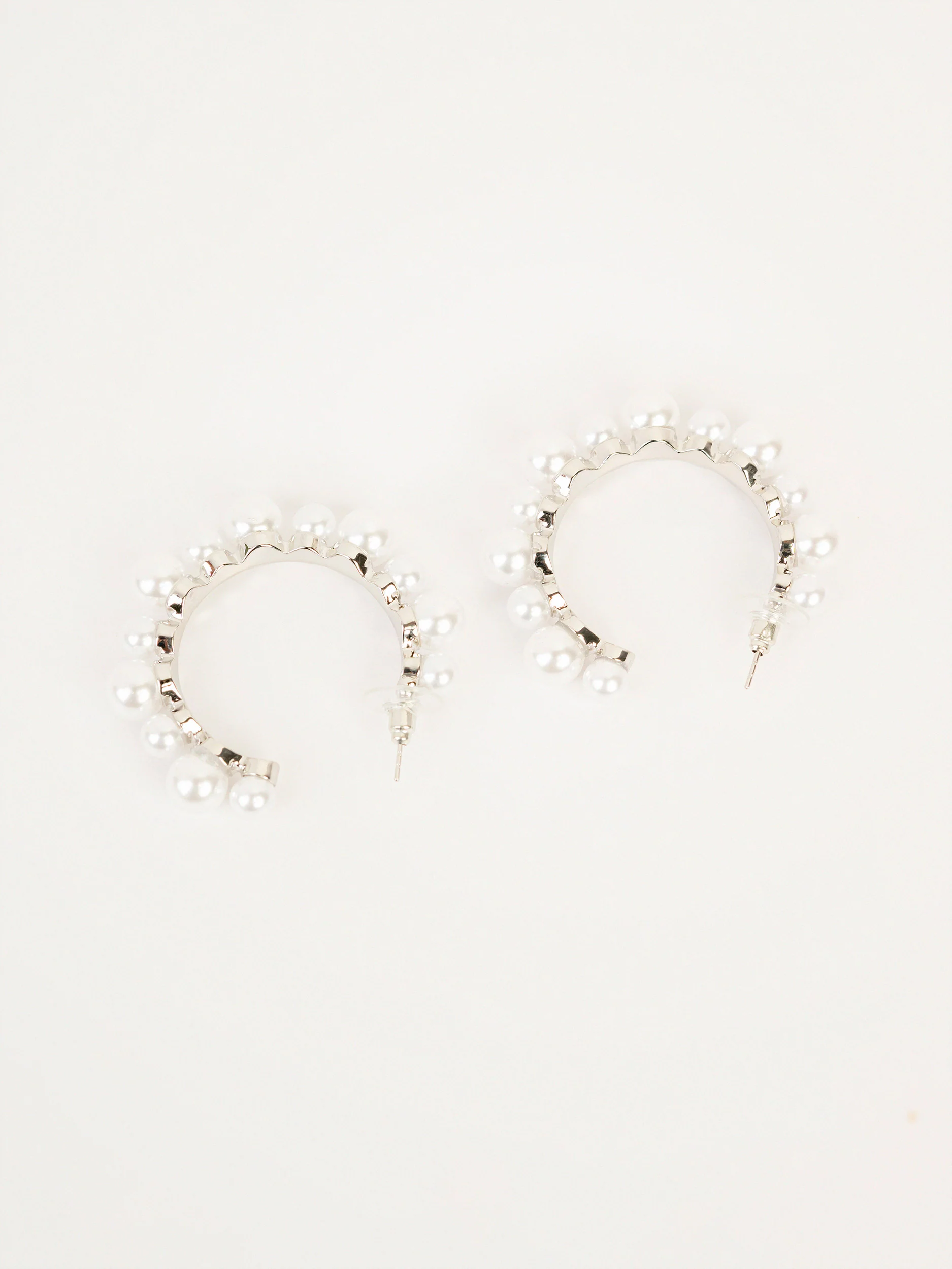 Pearl Hoop Earrings - Image 3