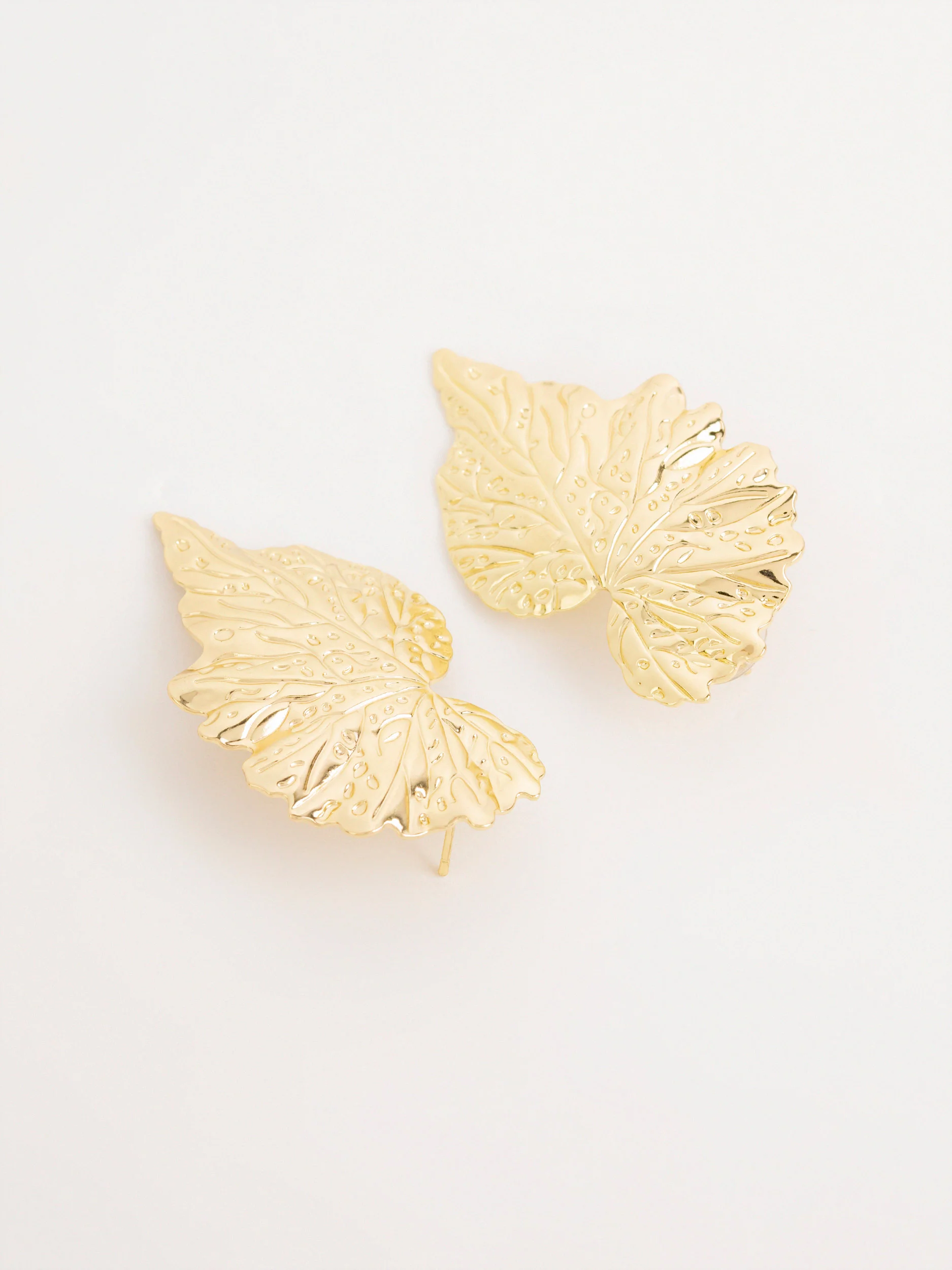 Leaf Textured Earrings - Image 2