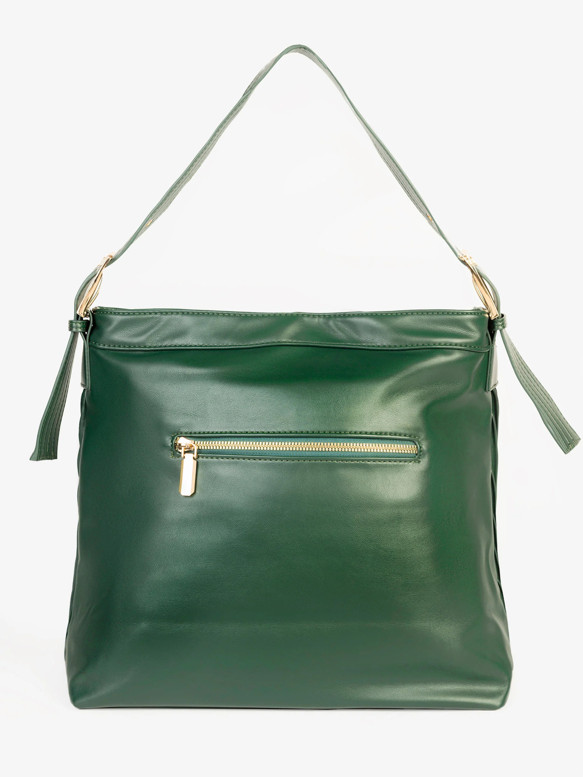 Textured Pleated Tote Bag - Image 3