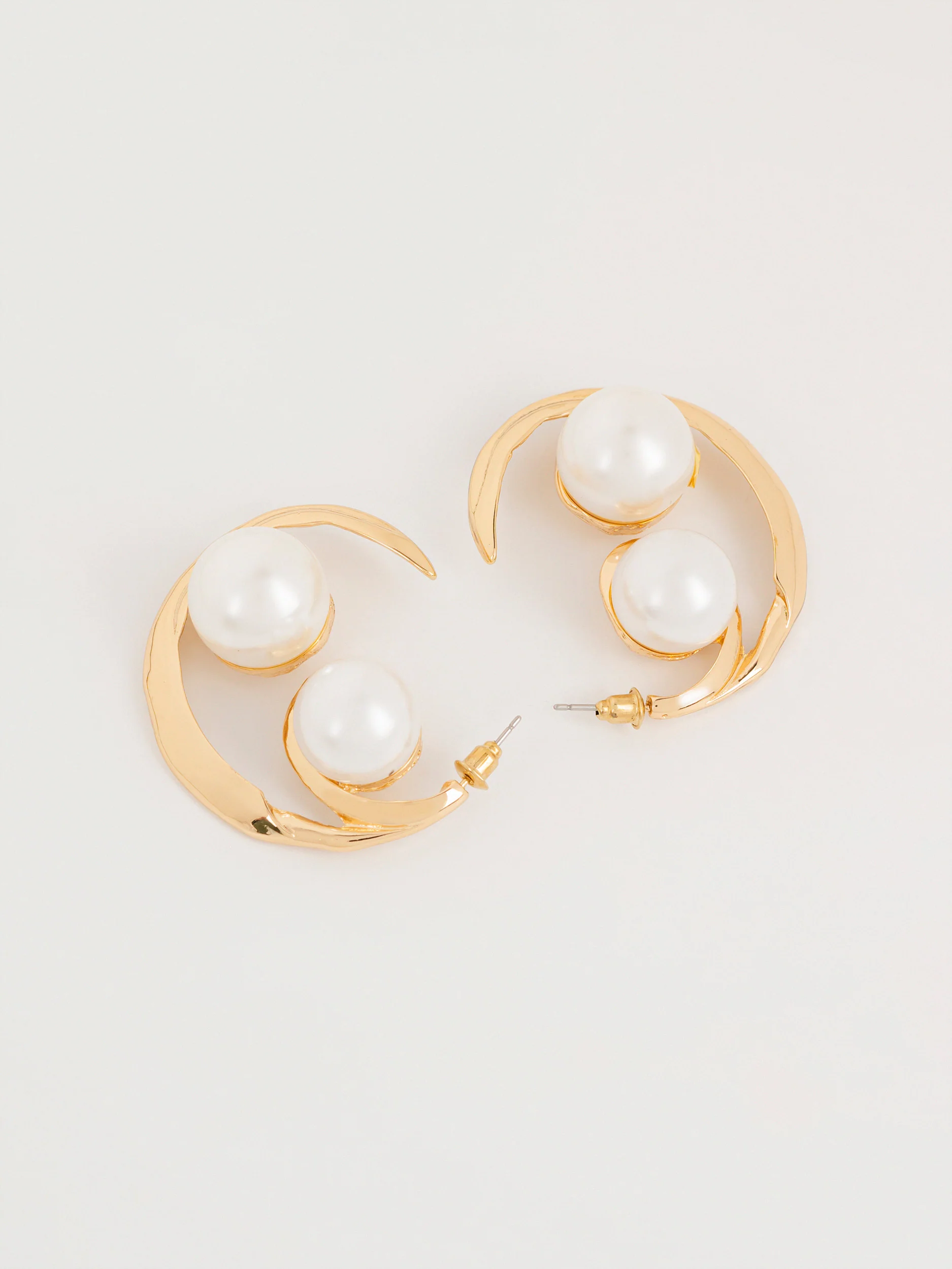 Pearl Hoop Earrings - Image 2