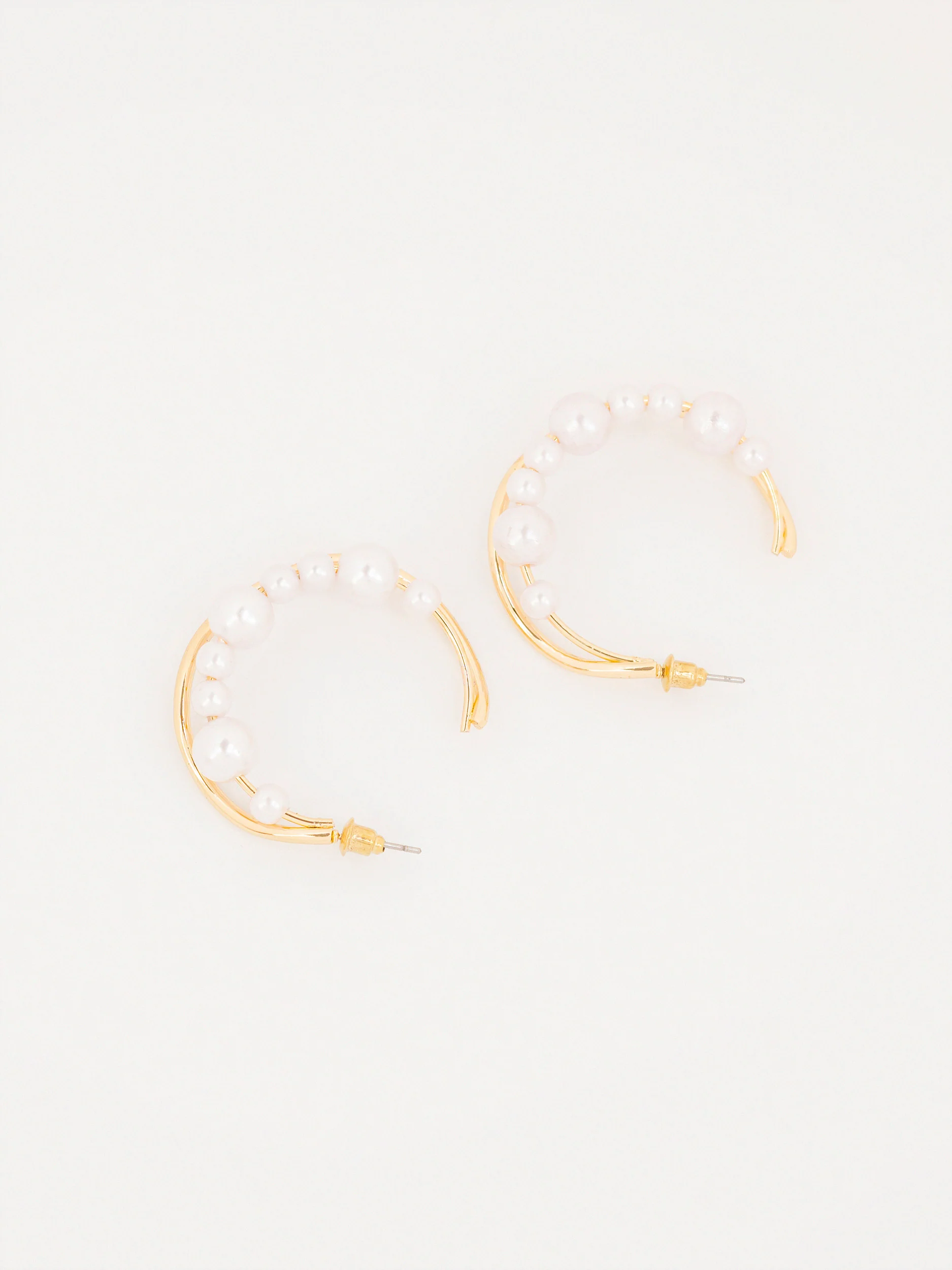 Pearl Hoop Earrings - Image 2