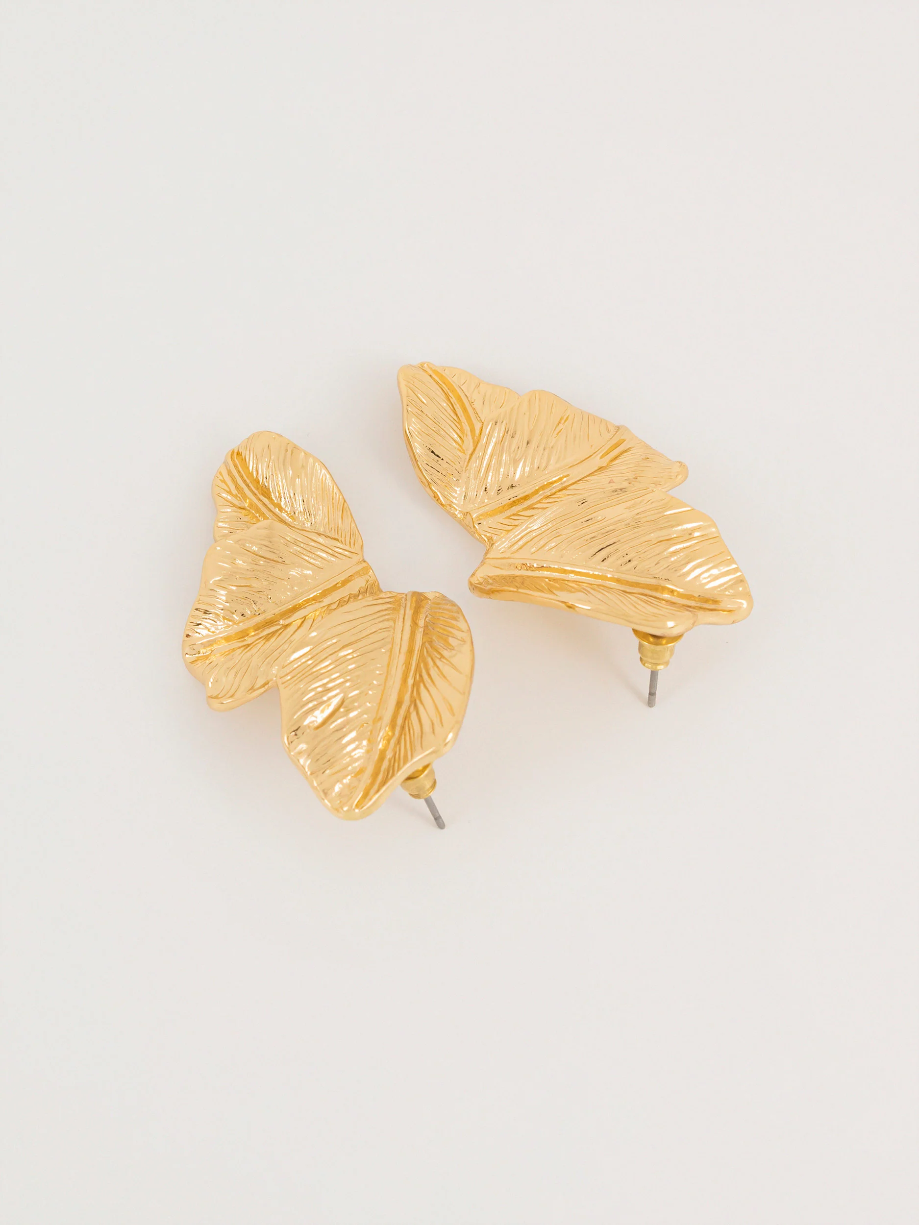 Leaf Textured Earrings - Image 2