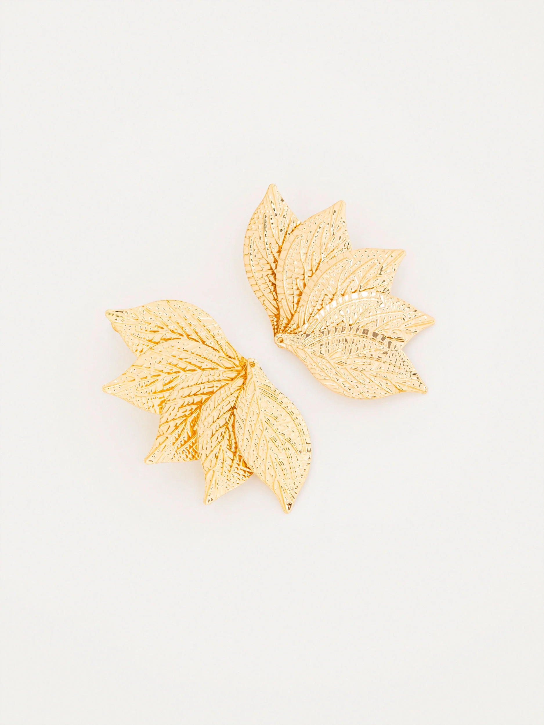 Leaf Textured Earrings - Image 2