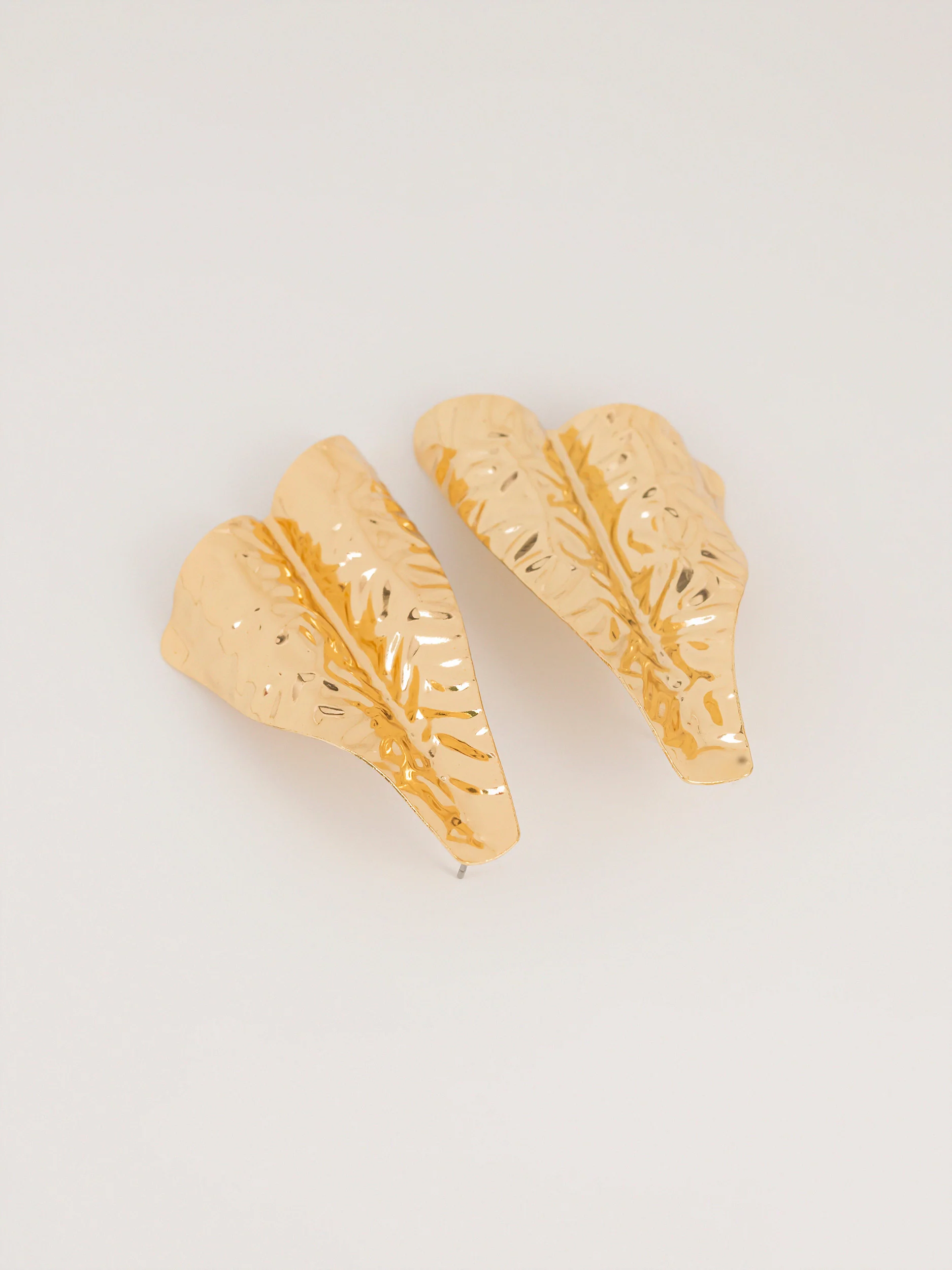 Hammered Leaf Earrings - Image 2
