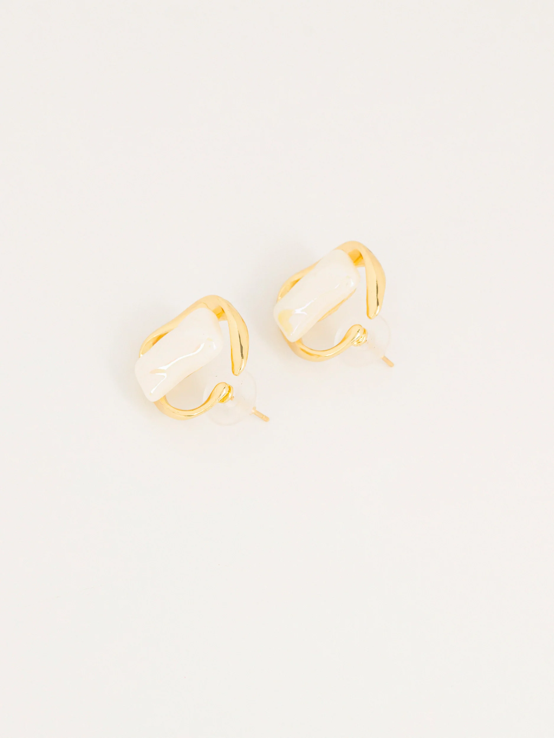 Abstract Hoop Earrings - Image 2