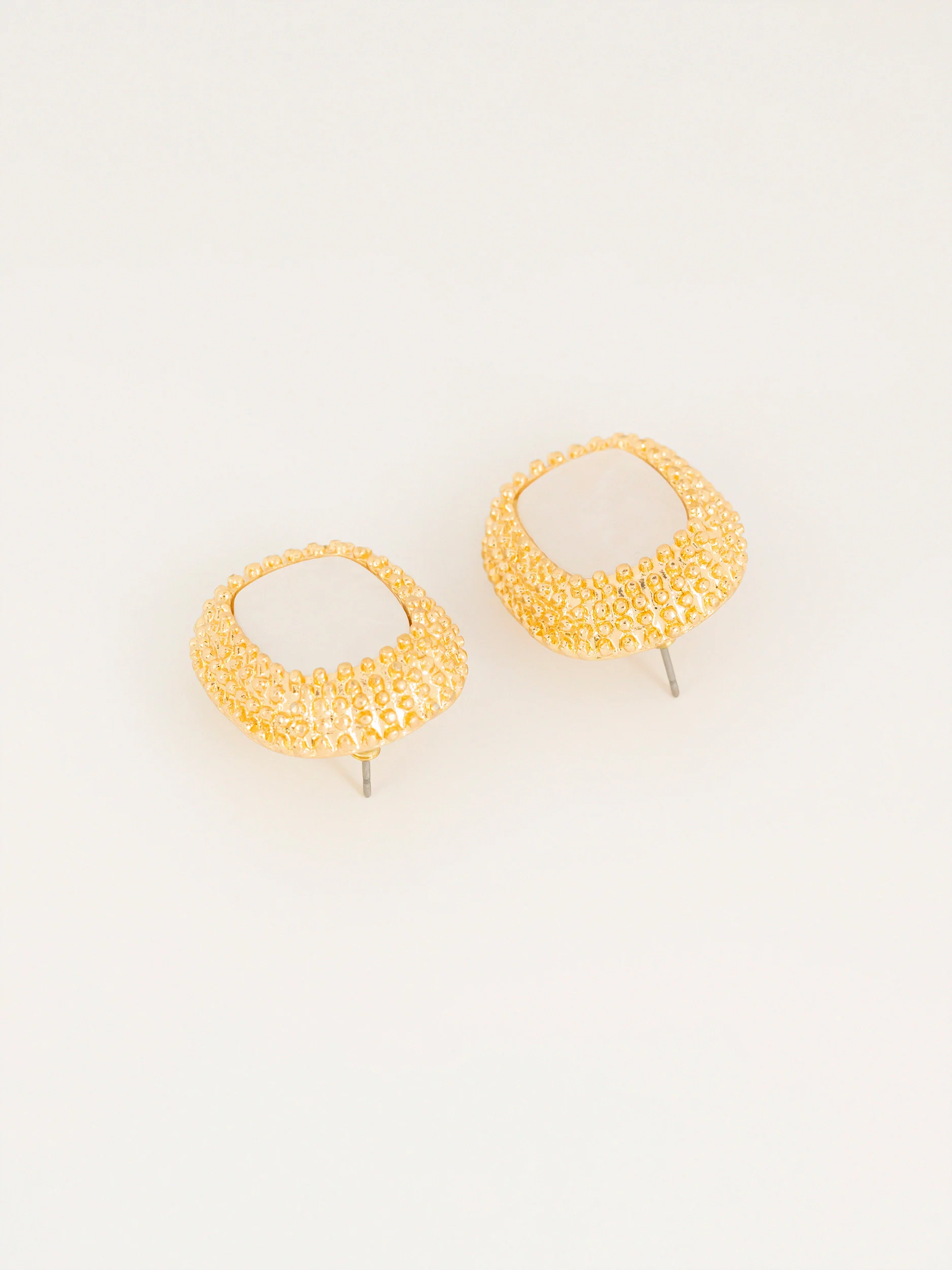 Oval Stone Stud Earrings - Image 2
