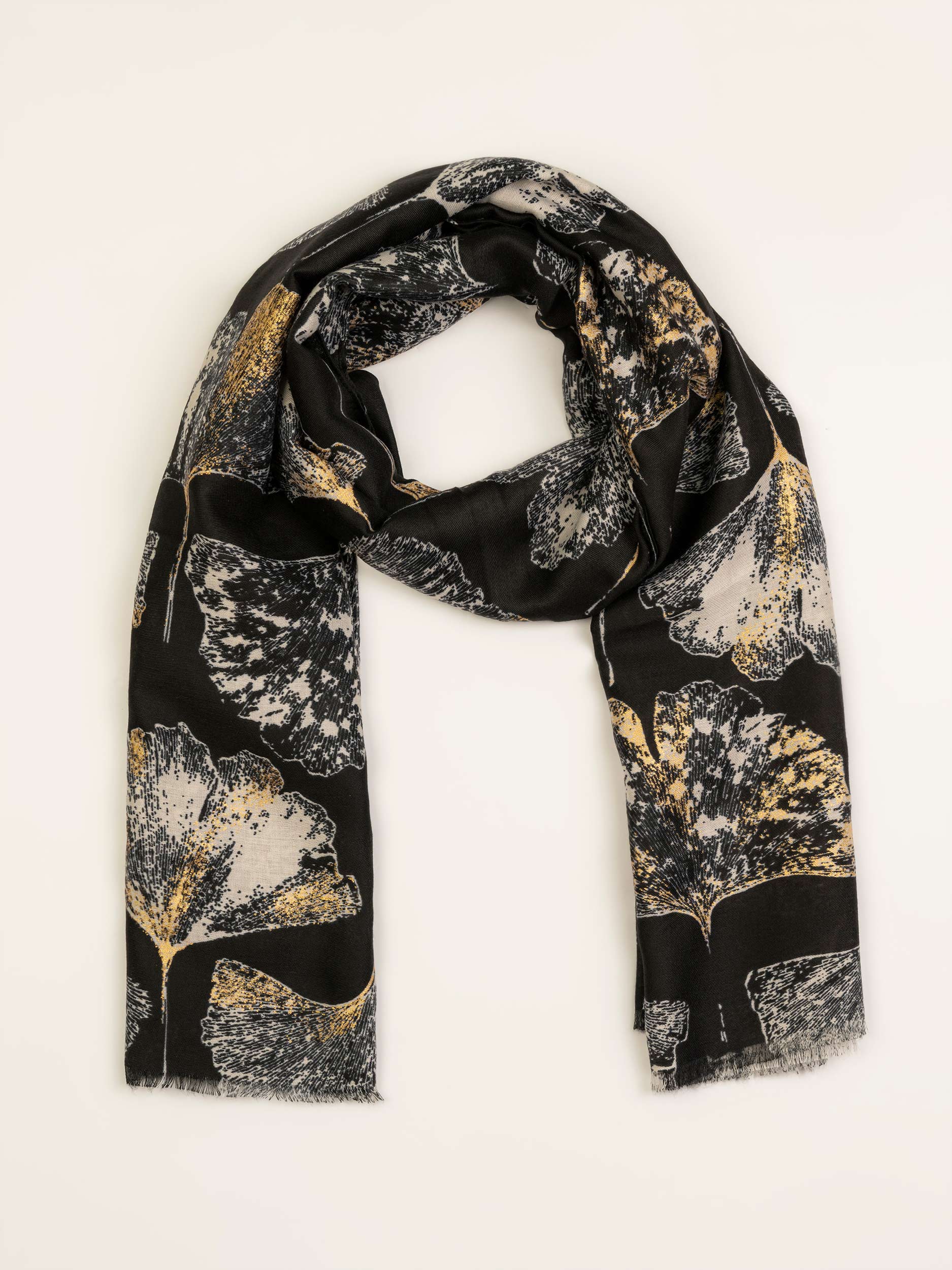 Ginkgo leaf print Scarf - Image 4