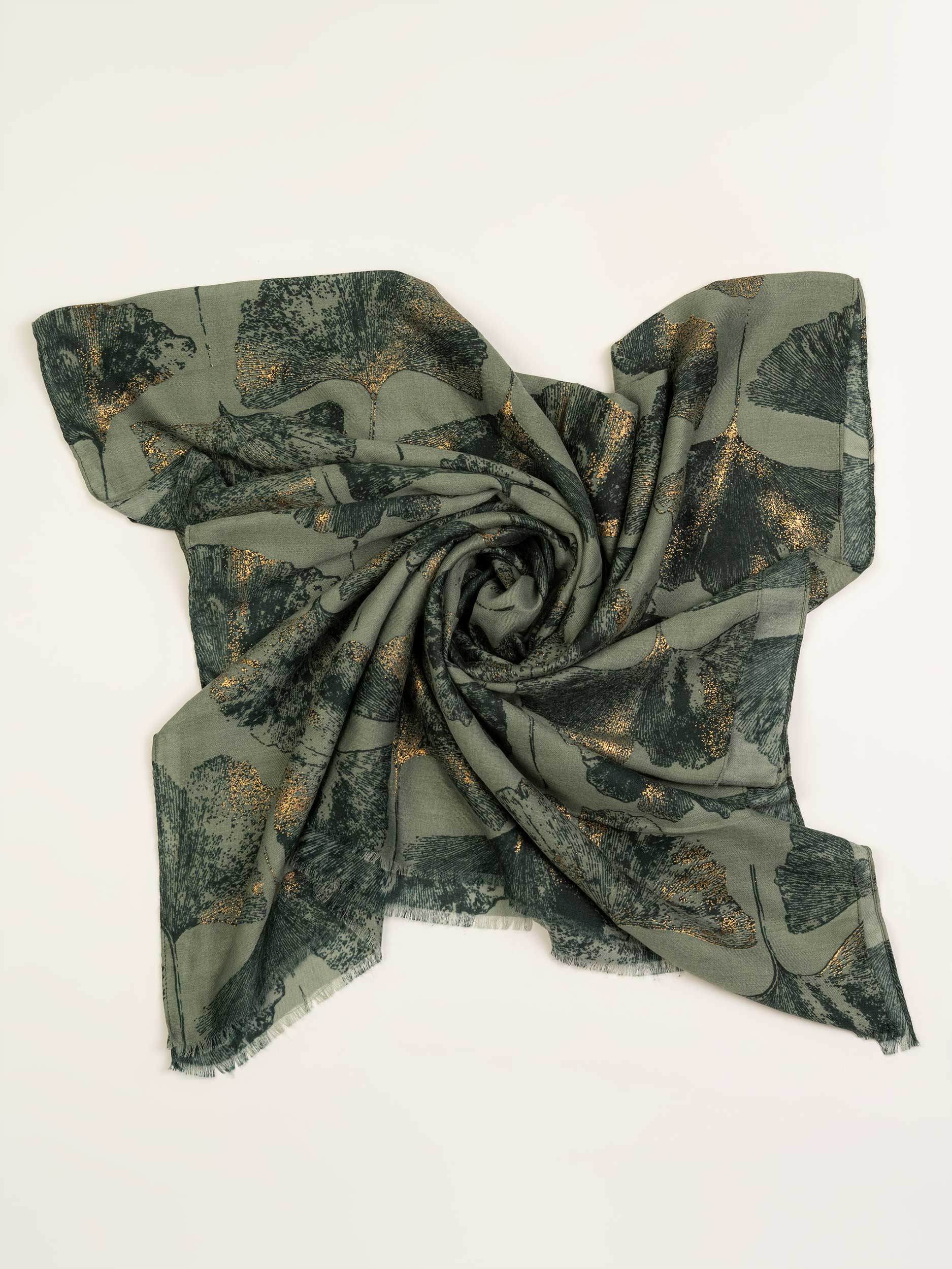 Ginkgo leaf print Scarf - Image 2