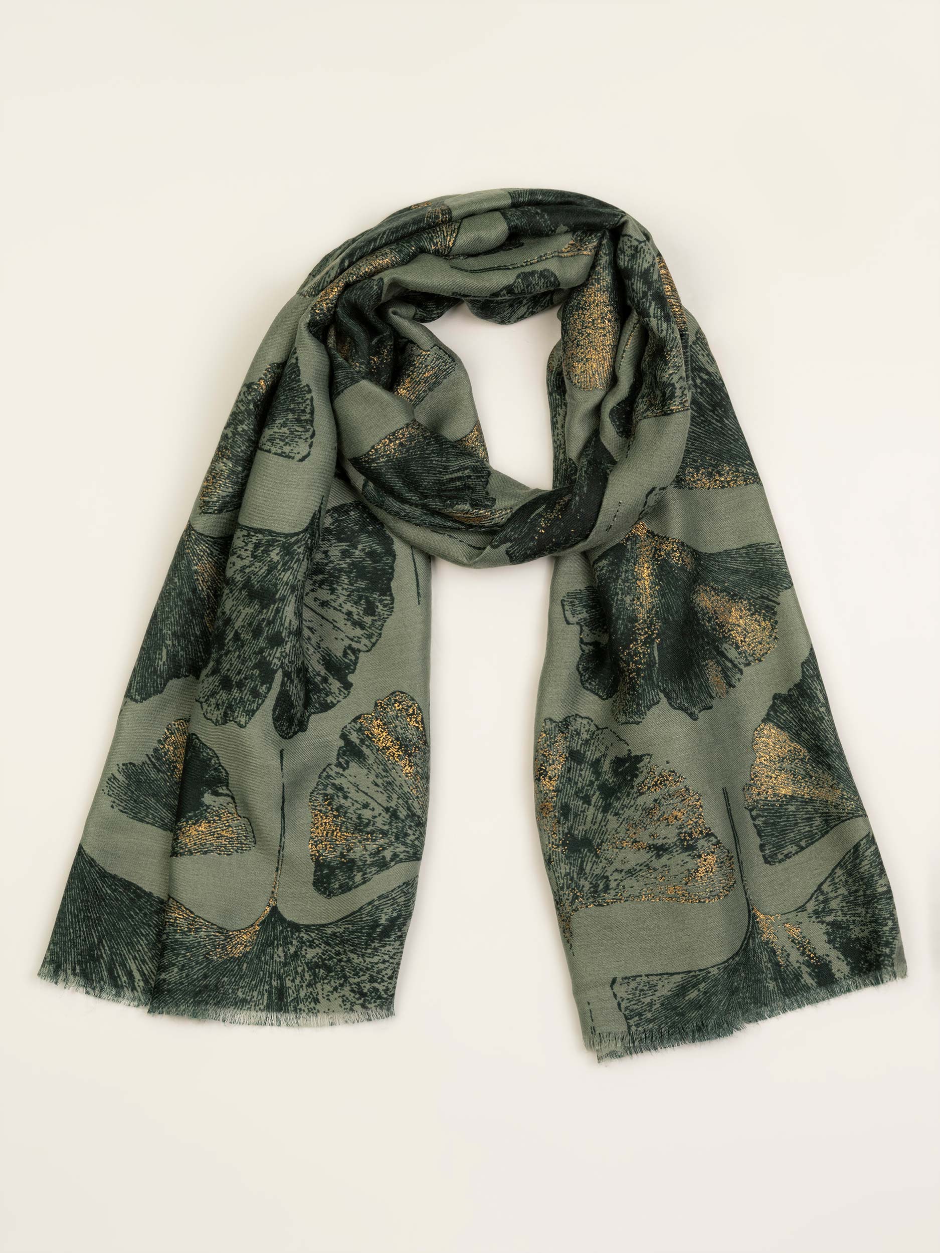 Ginkgo leaf print Scarf - Image 3