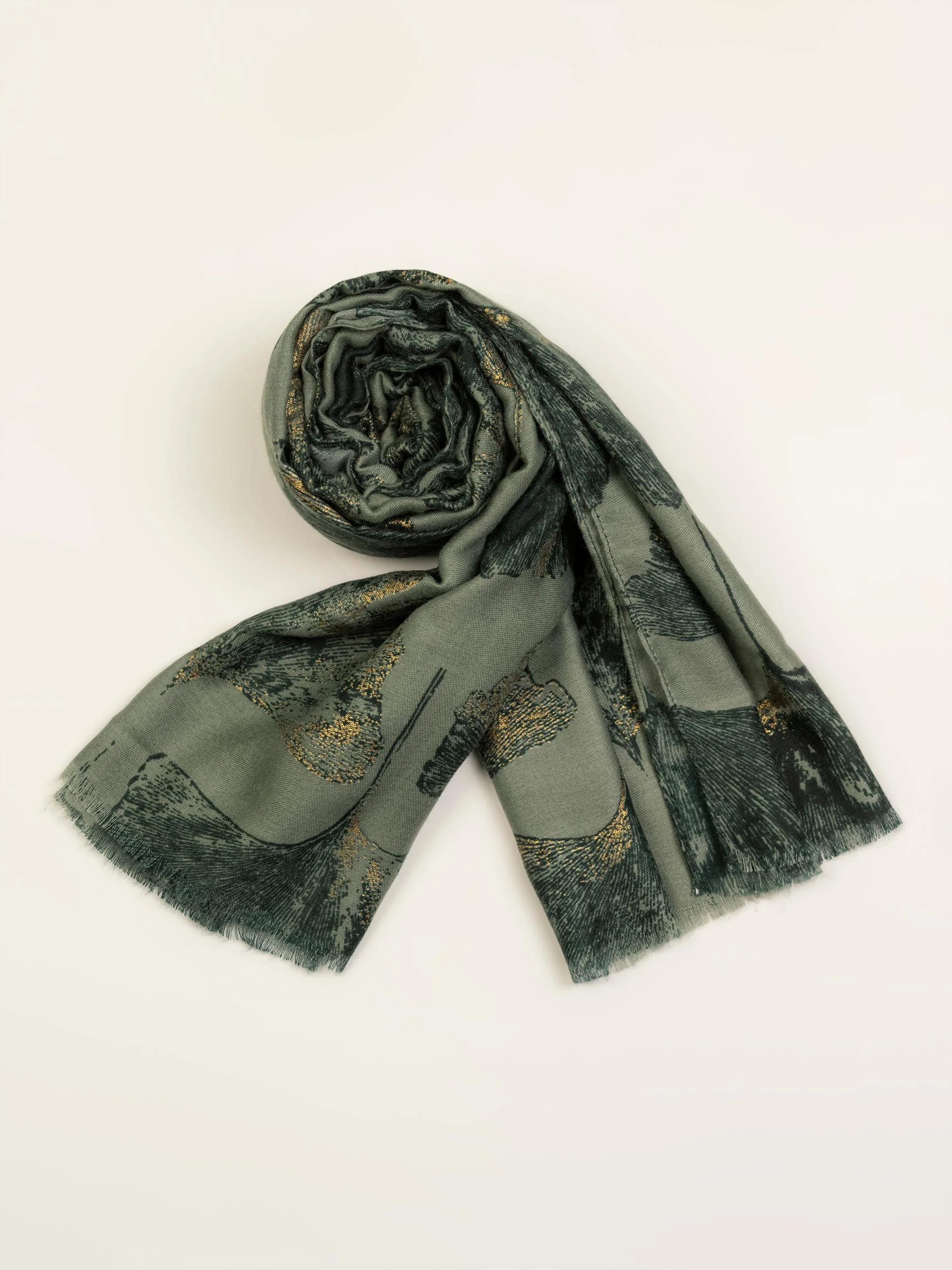 Ginkgo leaf print Scarf - Image 4