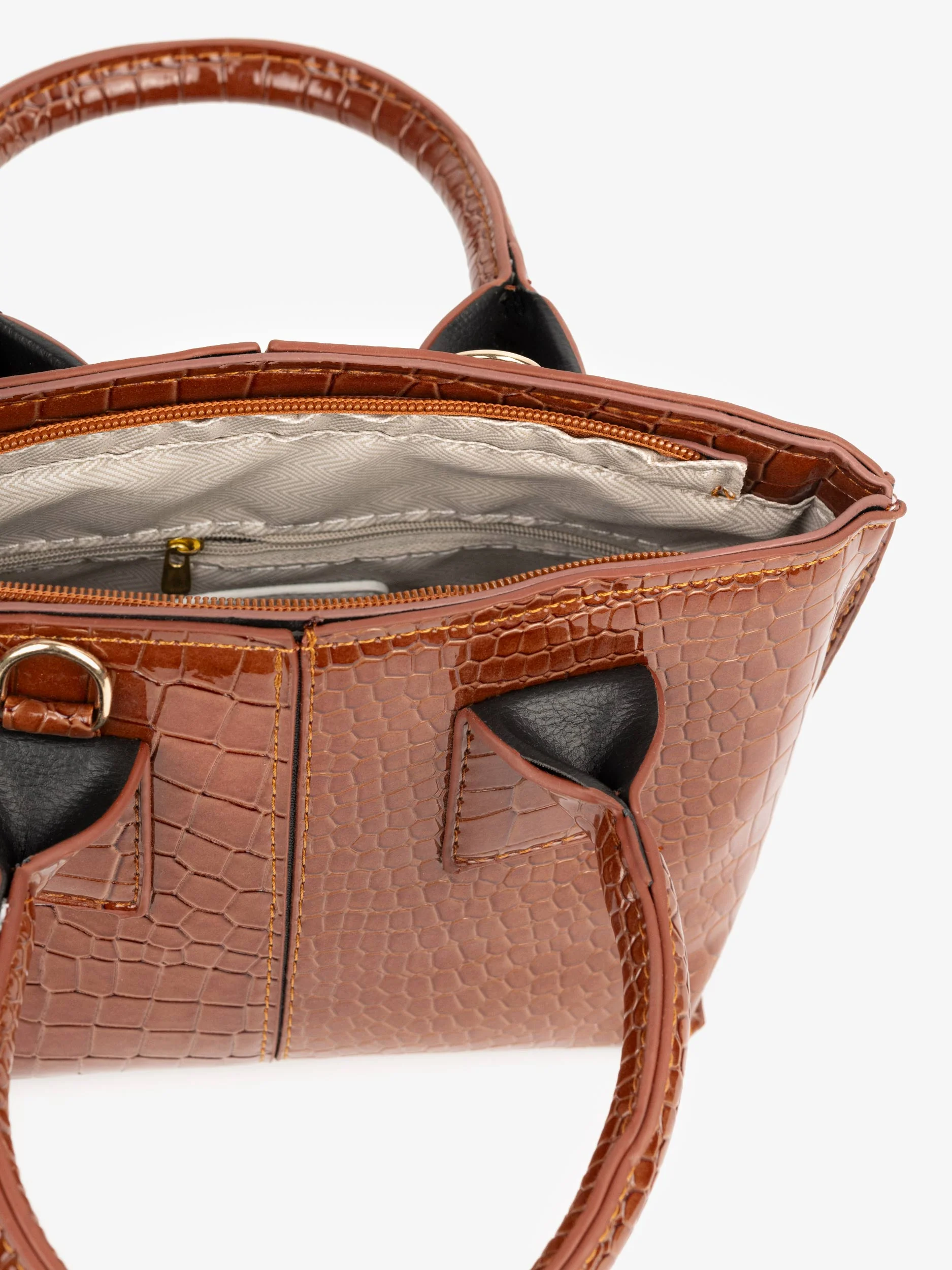 Croco Textured Handbag - Image 3