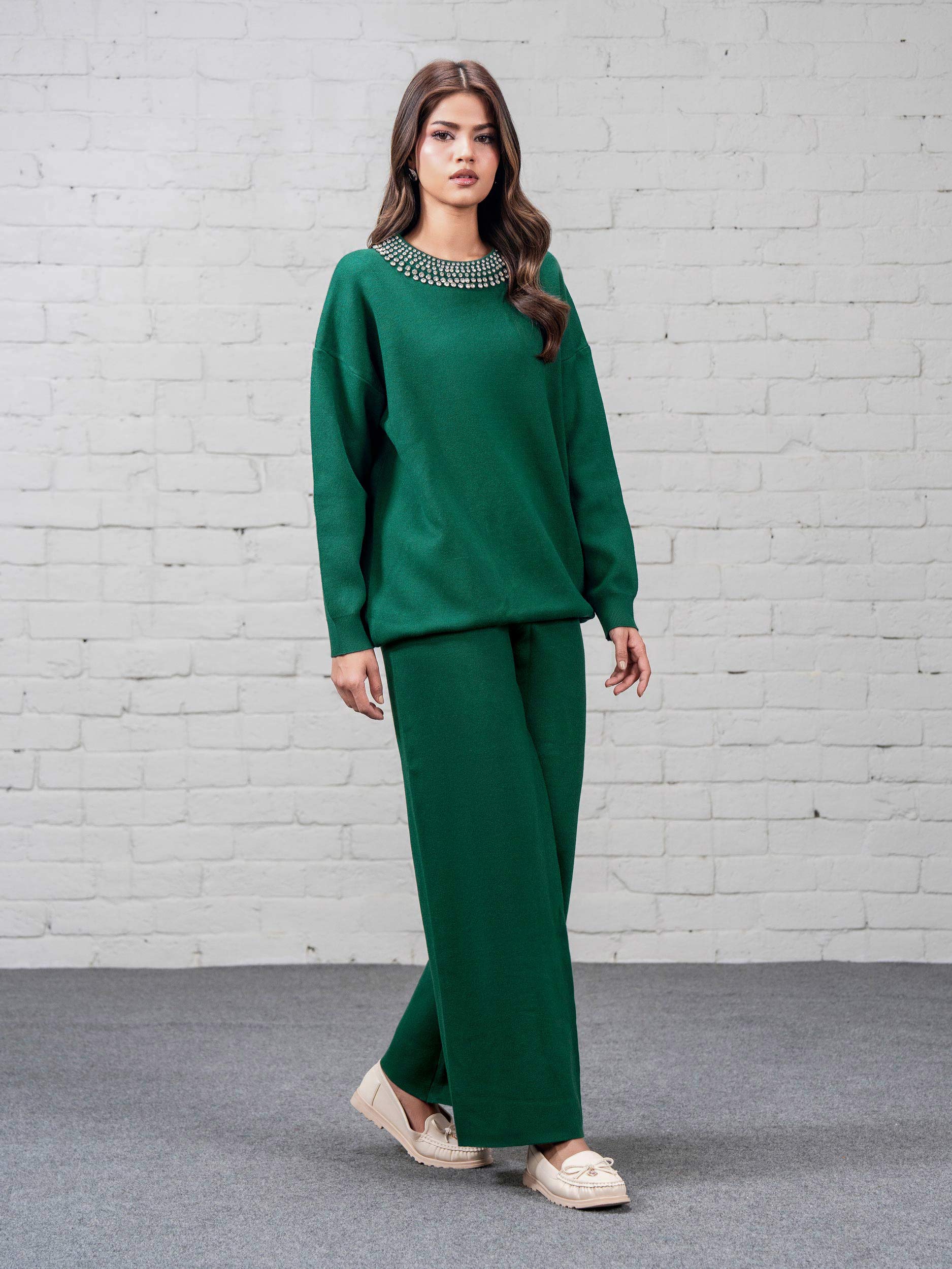 Knitted Co-ord Set-Embellished - Image 2