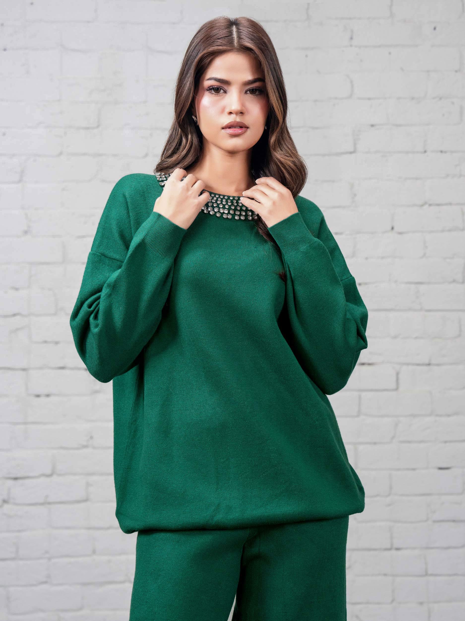 Knitted Co-ord Set-Embellished - Image 4