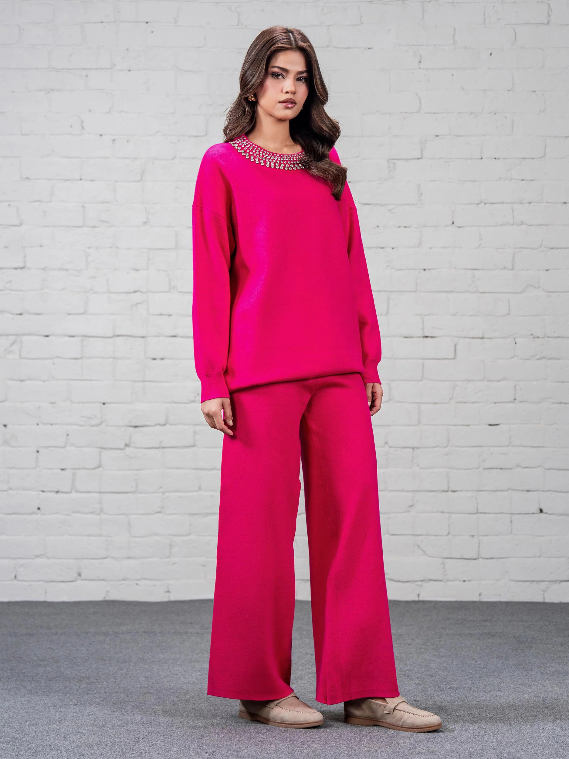 Knitted Co-ord Set-Embellished - Image 2