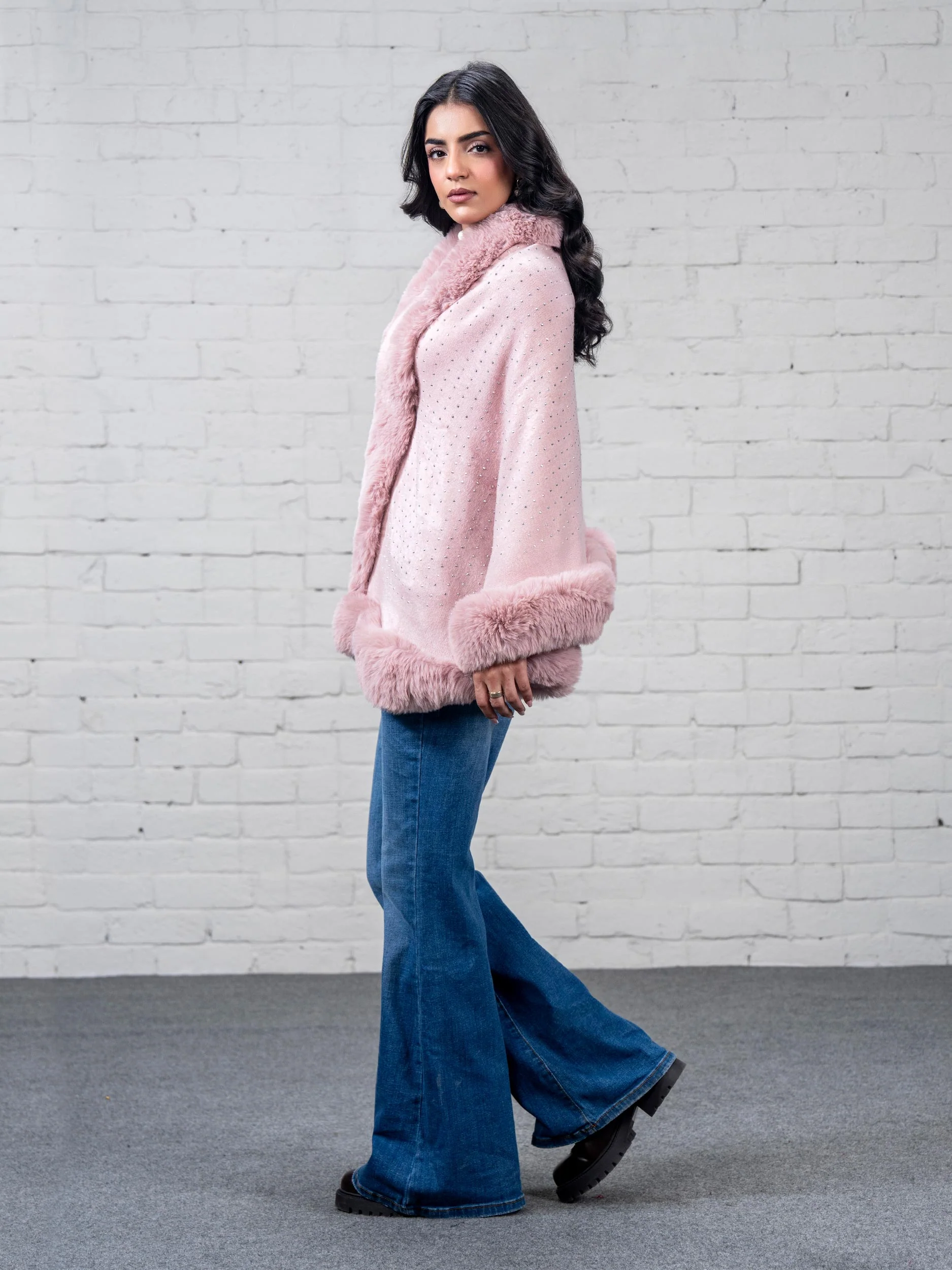 Embellished Fur Cape - Image 2