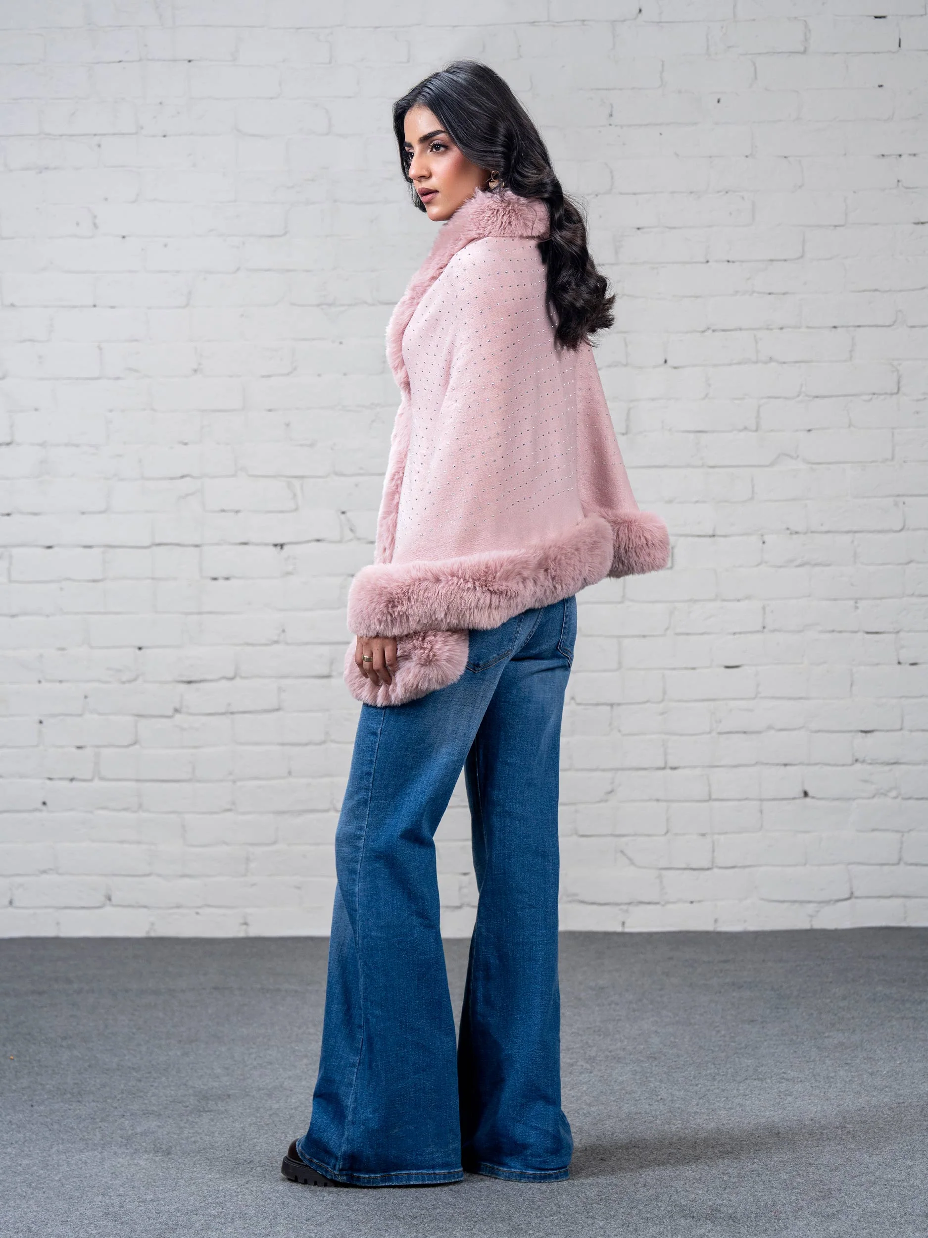 Embellished Fur Cape - Image 3