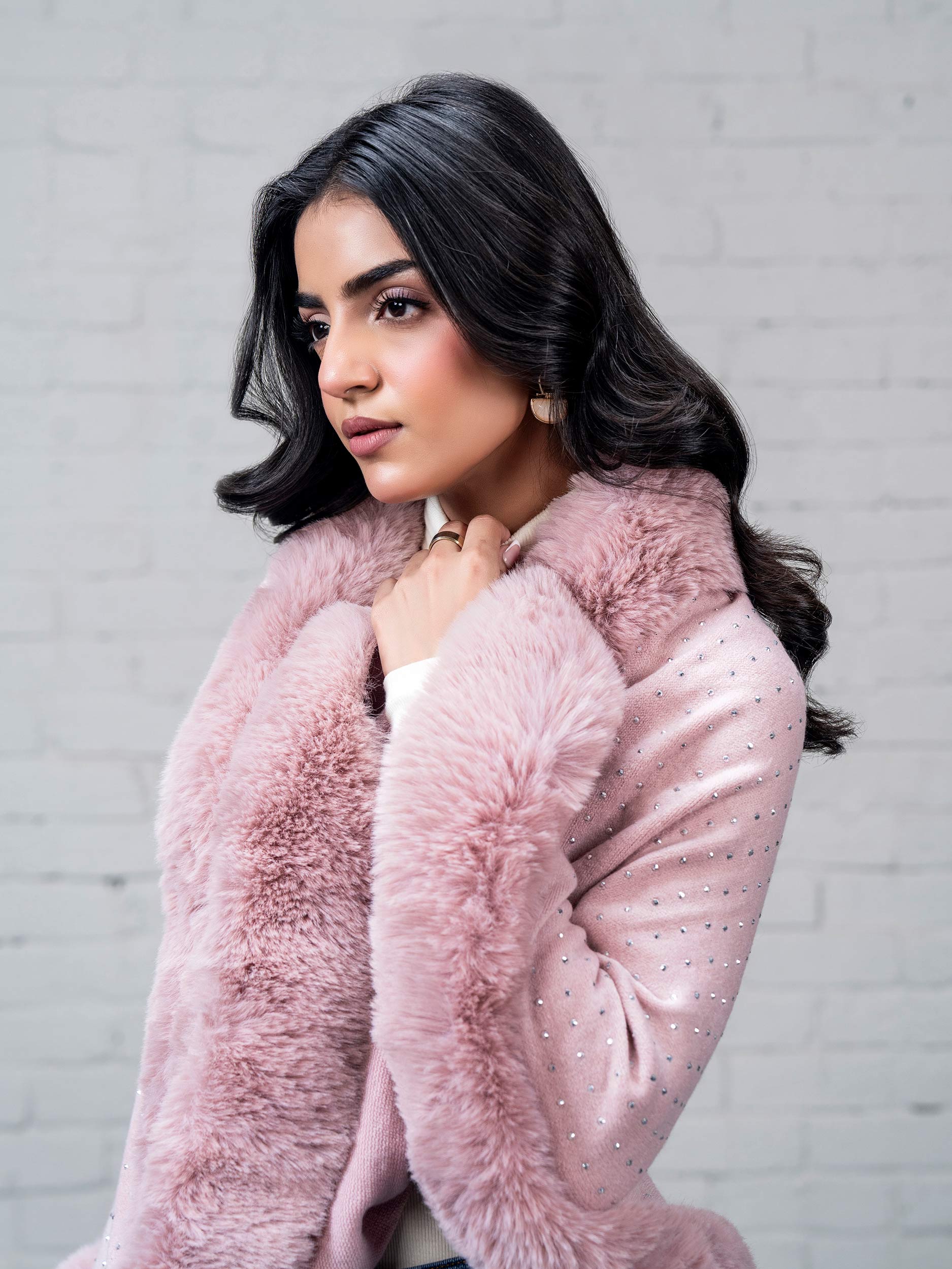 Embellished Fur Cape - Image 5