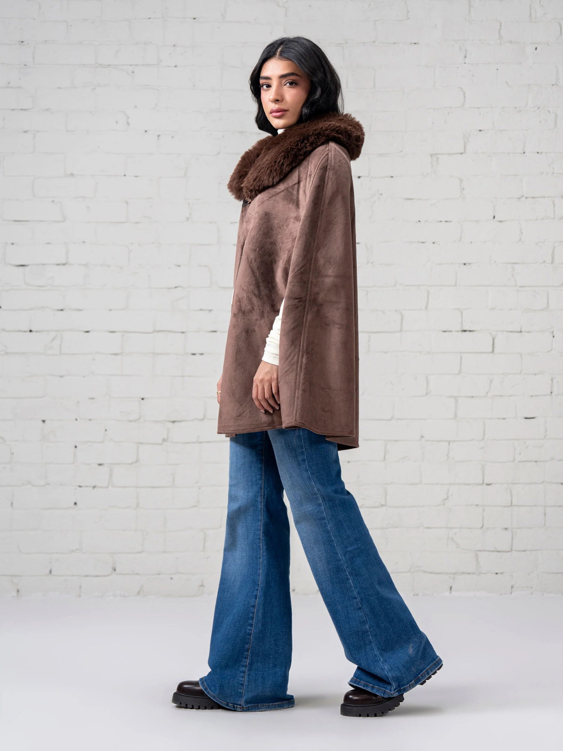 Suede Fur Cape - Image 2
