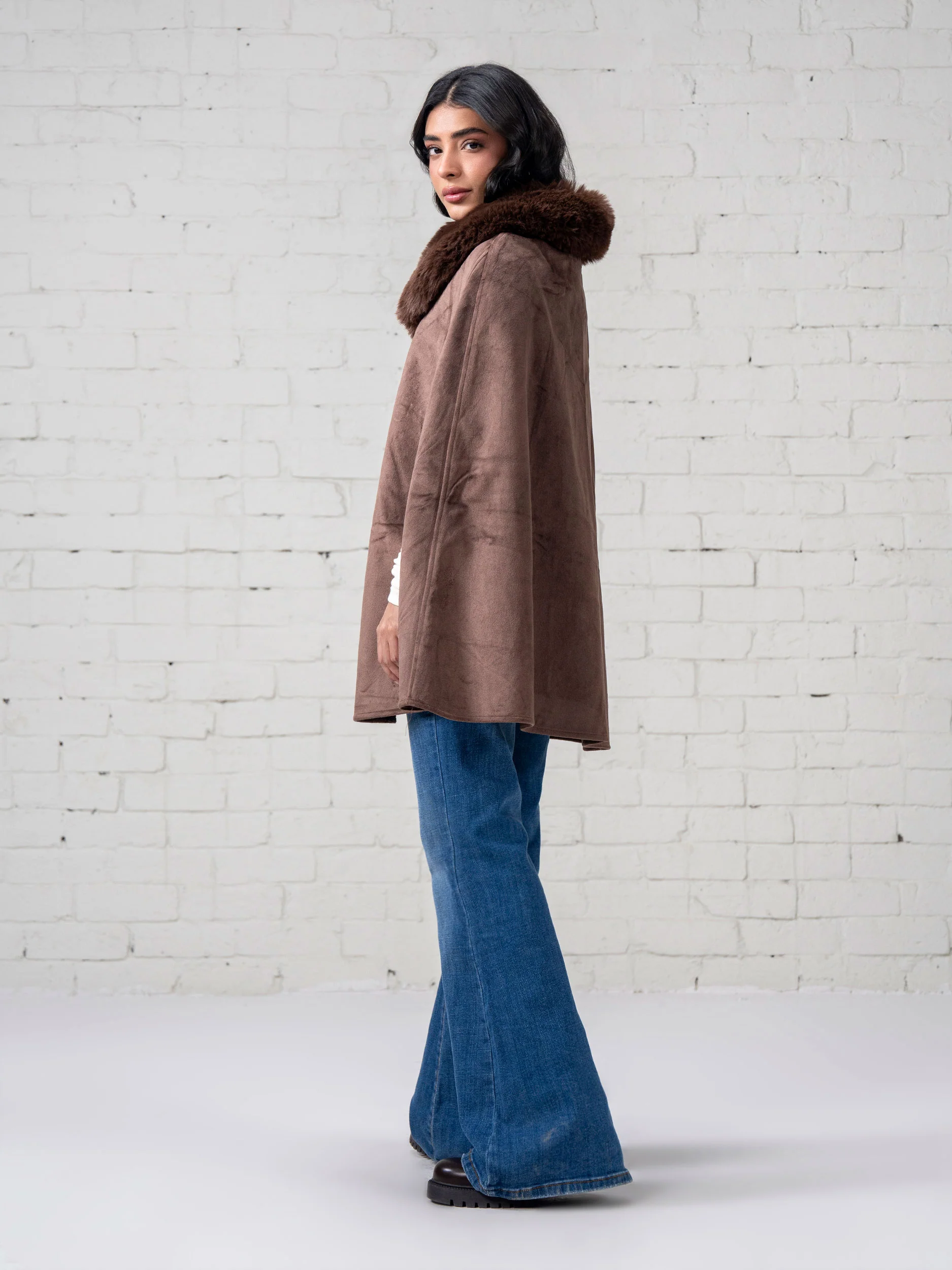 Suede Fur Cape - Image 3