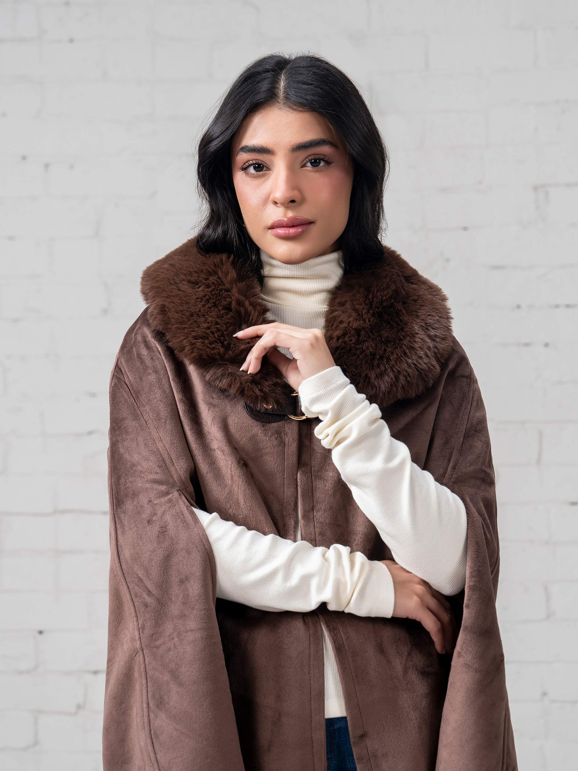 Suede Fur Cape - Image 5