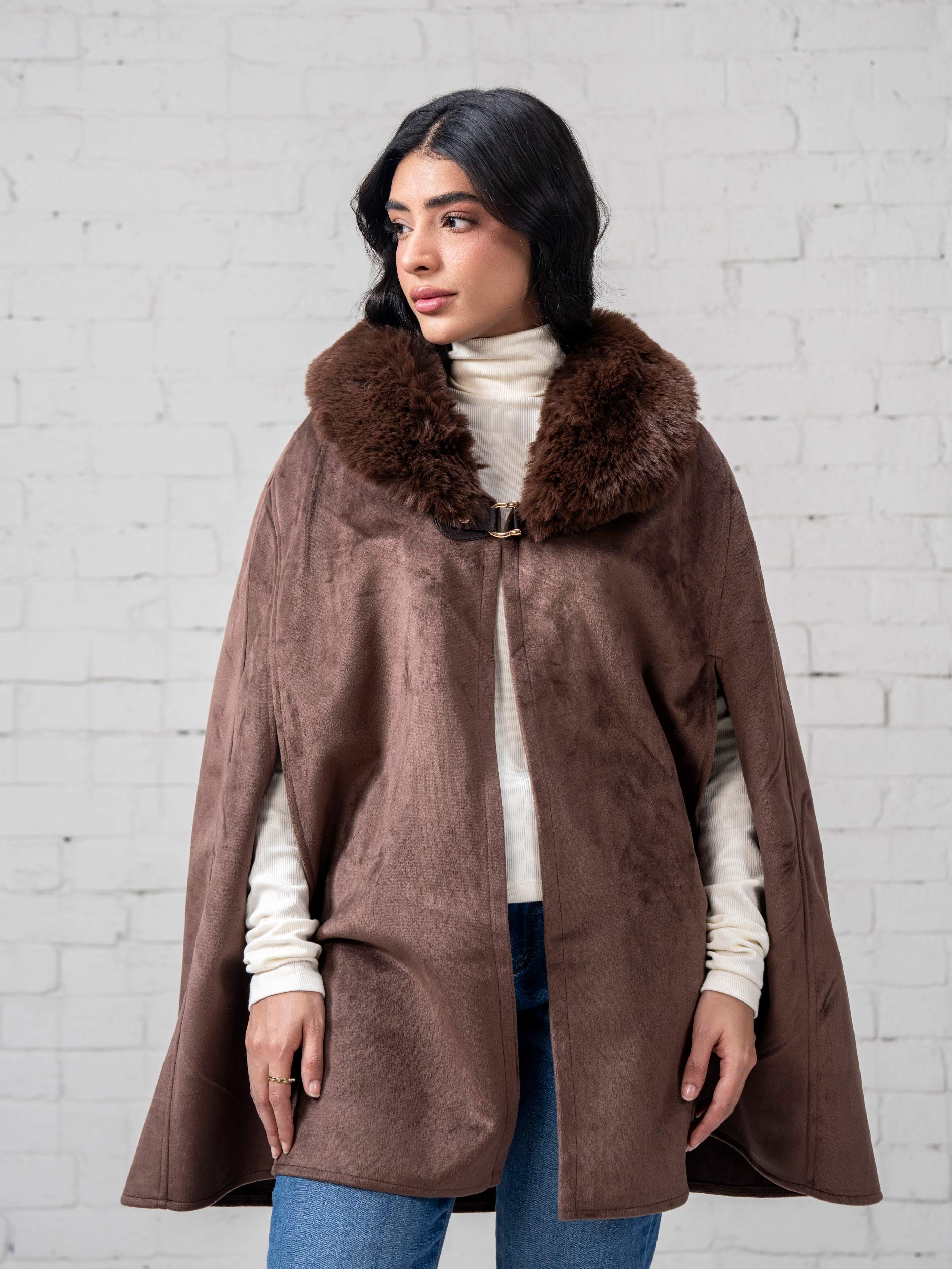 Suede Fur Cape - Image 6