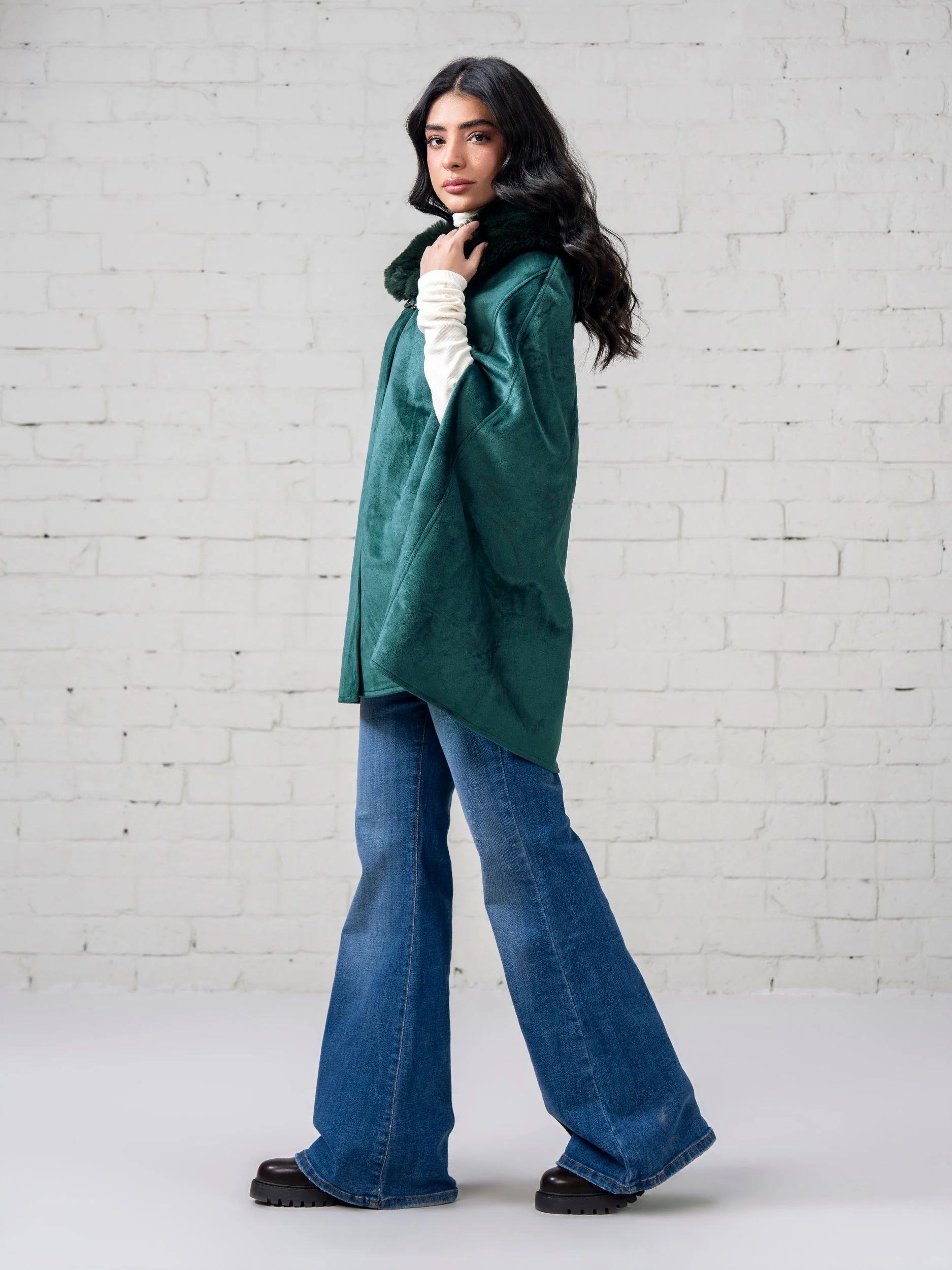 Suede Fur Cape - Image 2