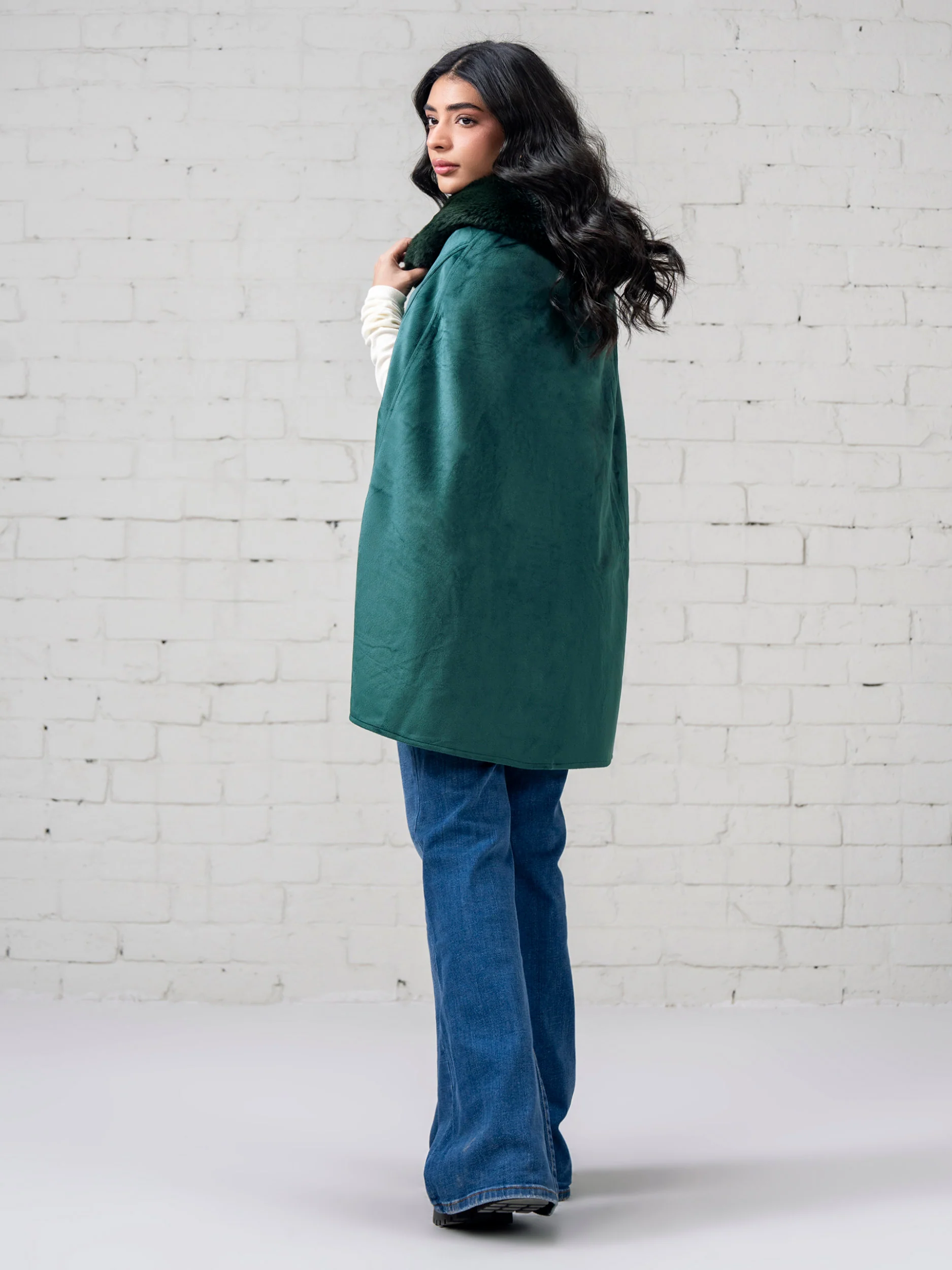 Suede Fur Cape - Image 3