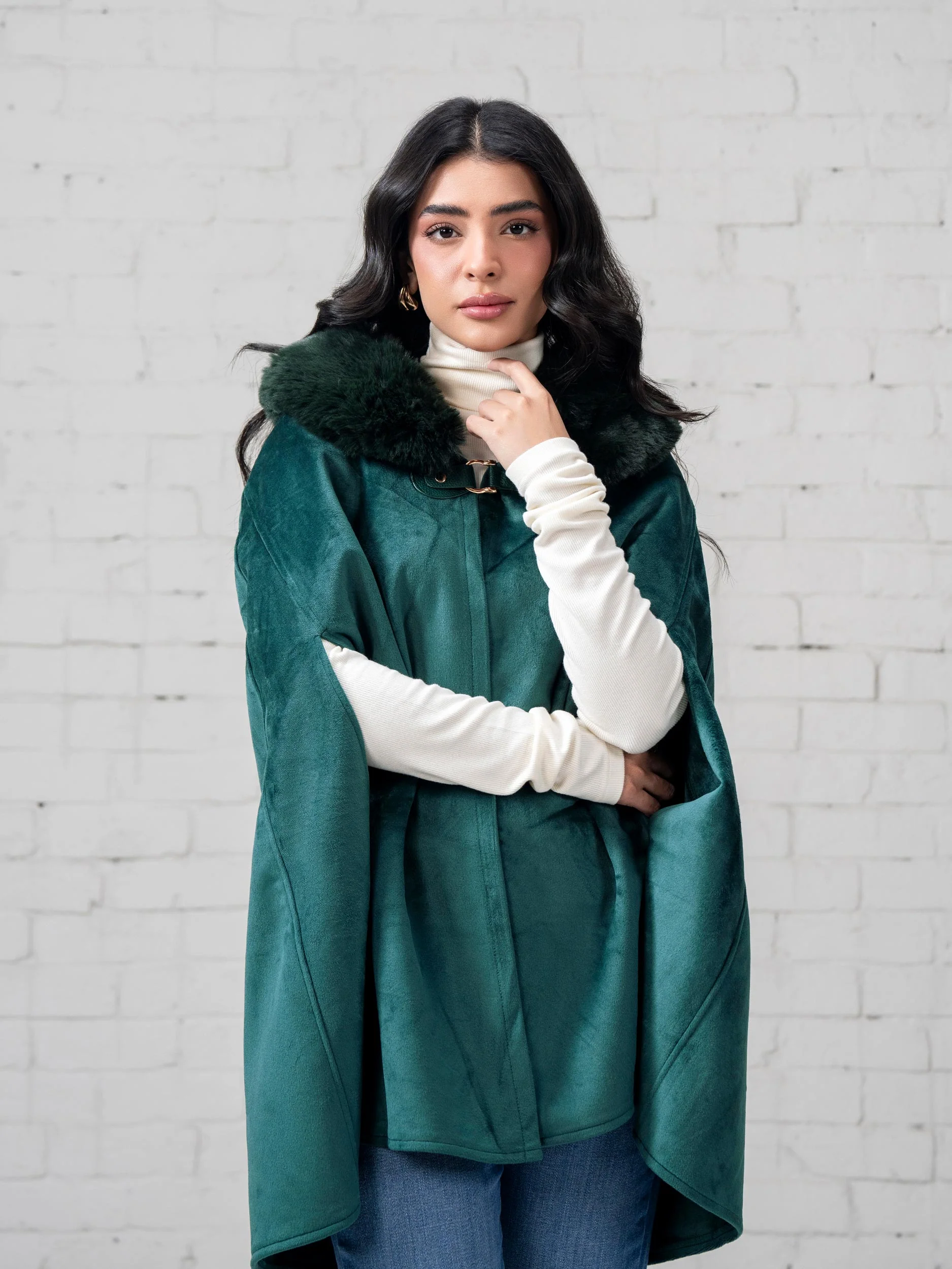 Suede Fur Cape - Image 4